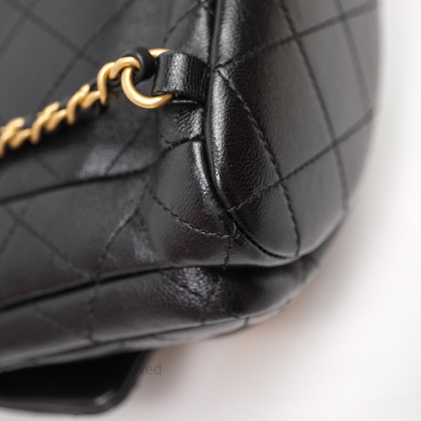 Chanel Double Pocket Black Lambskin Gold Hardware 25C
