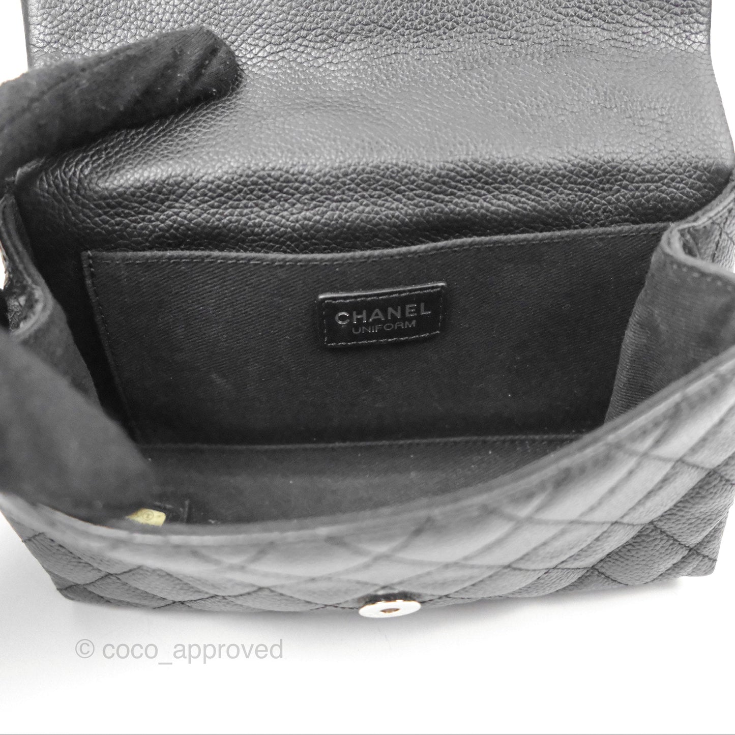 Chanel Reissue Quilted Belt Bag Black Caviar Silver Hardware