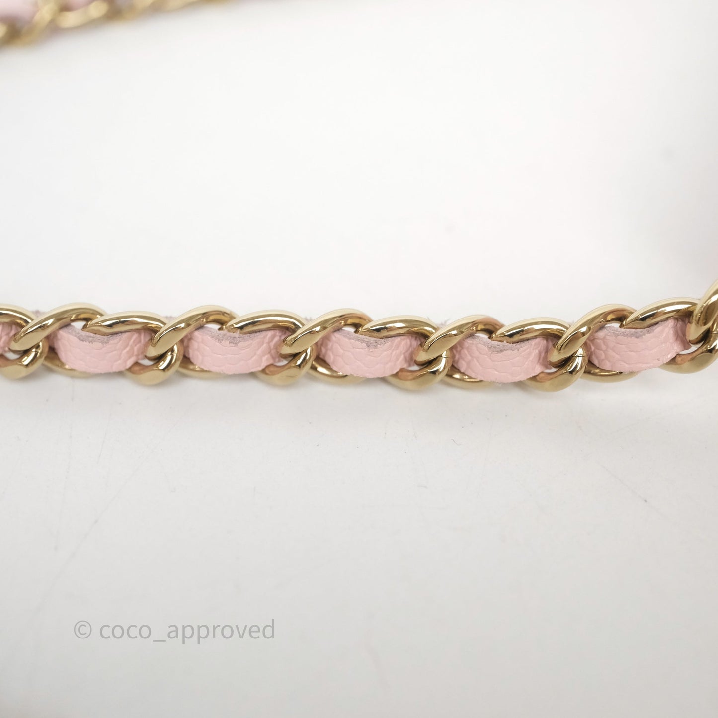 Chanel Classic Quilted Wallet on Chain WOC Light Pink Caviar Gold Hardware