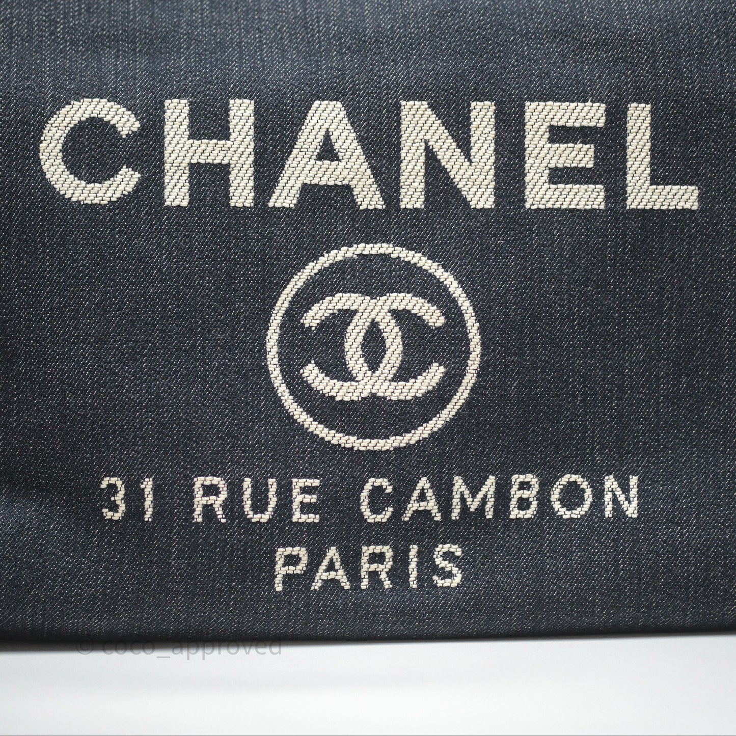 Chanel Medium Deauville Navy Canvas Silver Hardware