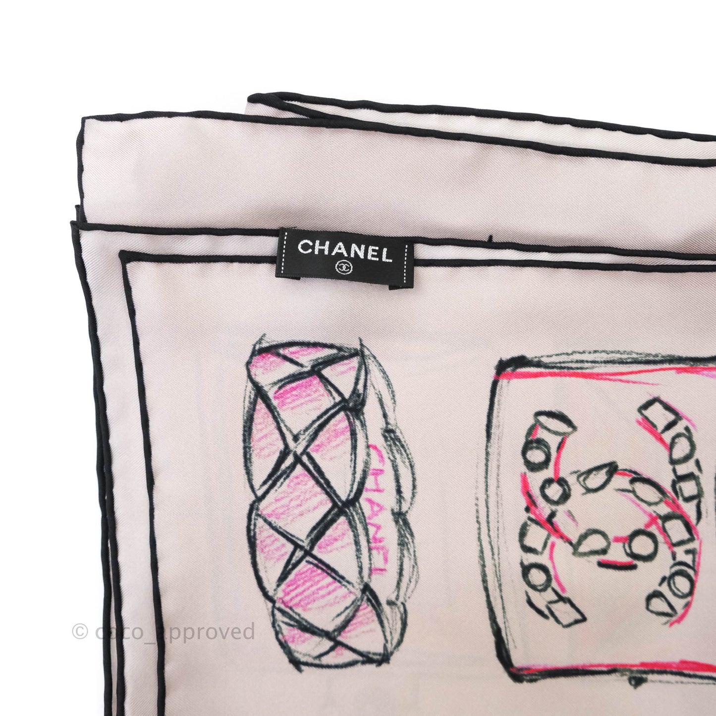 Chanel Silk Square Scarf Pink