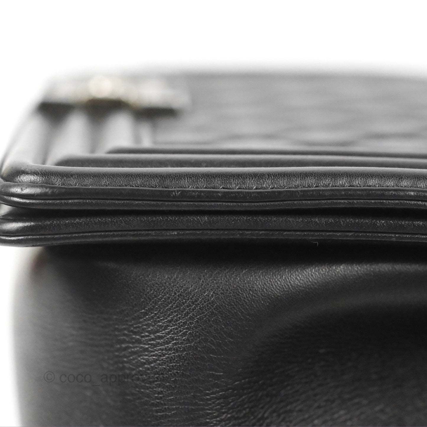 Chanel Quilted Medium Boy Black Calfskin Ruthenium Hardware