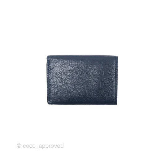 Balenciaga Le City Mini Wallet Navy Gold Hardware