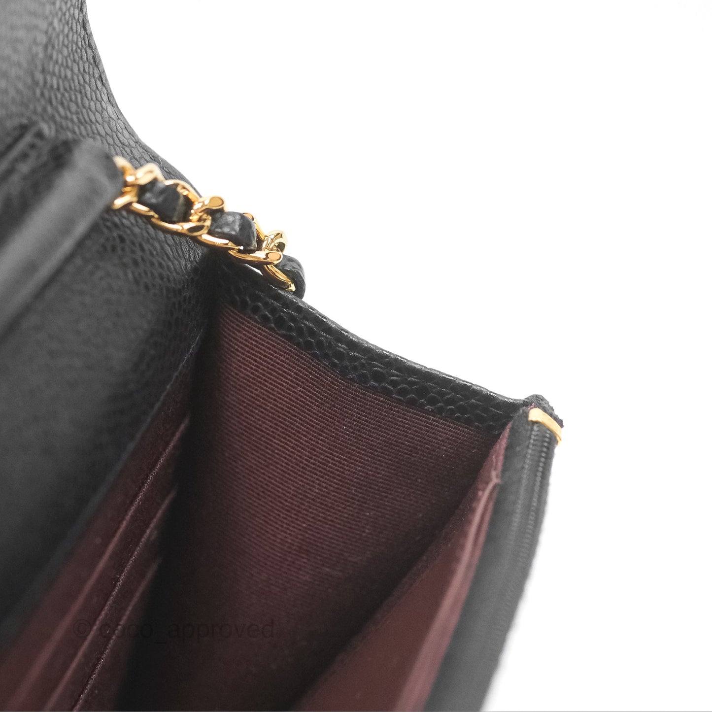 Chanel Classic Wallet On Chain WOC Quilted Black Caviar Gold Hardware