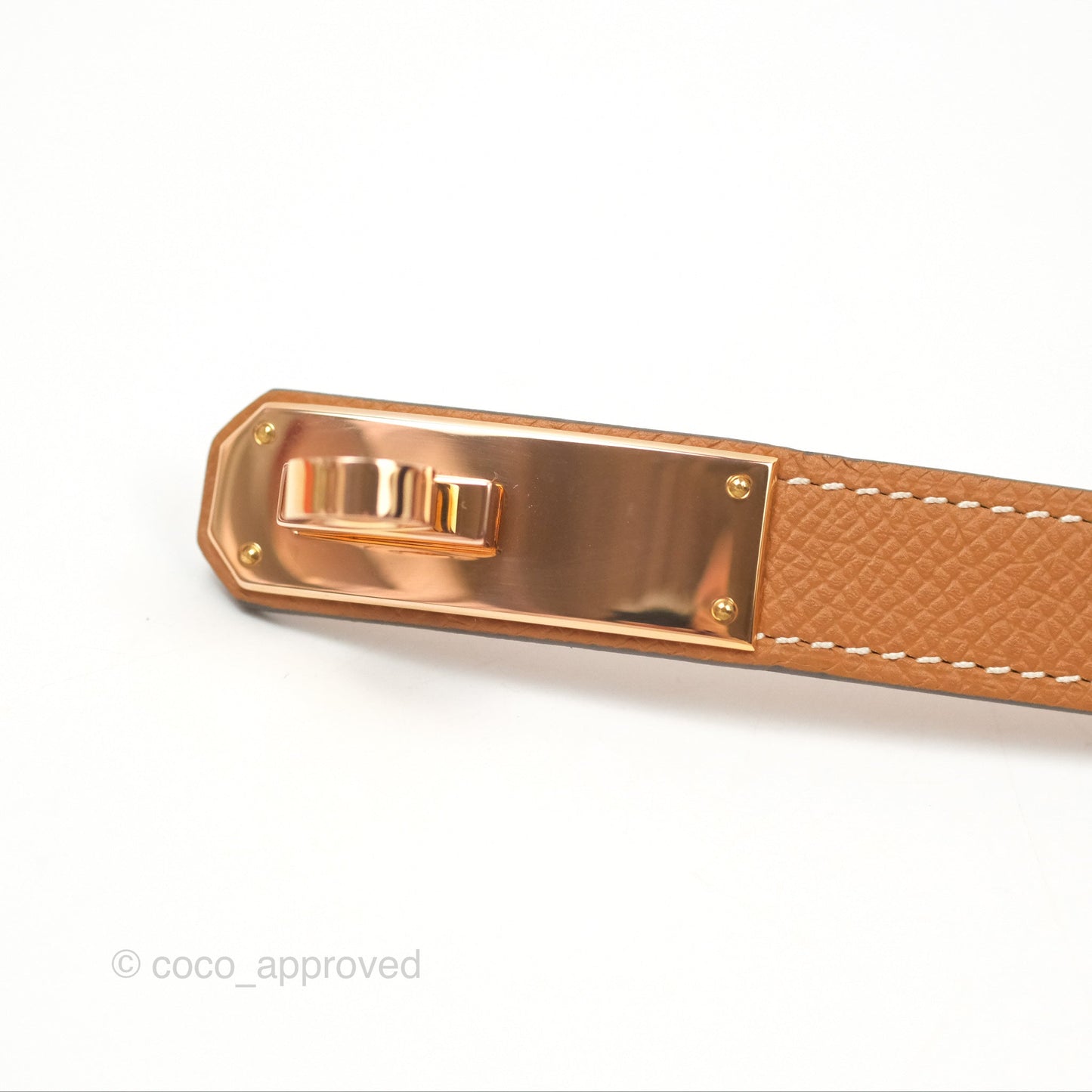 Hermès Kelly Buckle Belt Gold Epsom Rose Gold Hardware