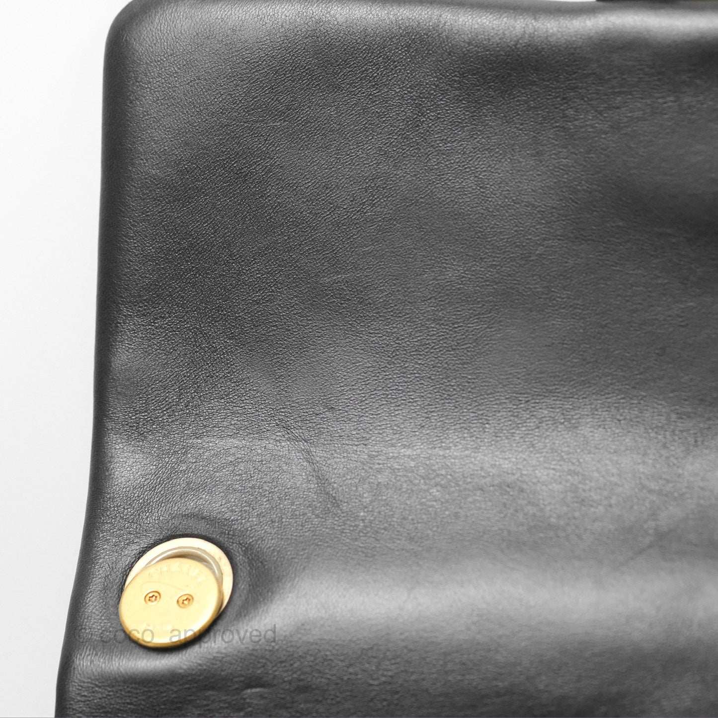 Chanel Flap Bag with Adjustable Strap Black Lambskin Aged Gold Hardware 22K