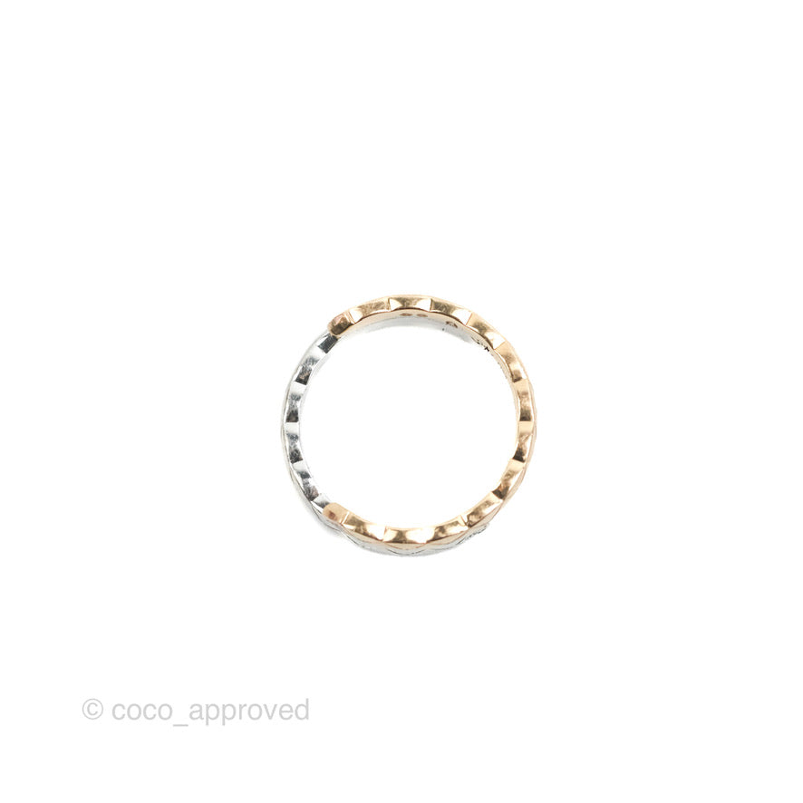Chanel Crystal Coco Crush Toi Et Moi Ring 18K White & Beige Gold Size 51