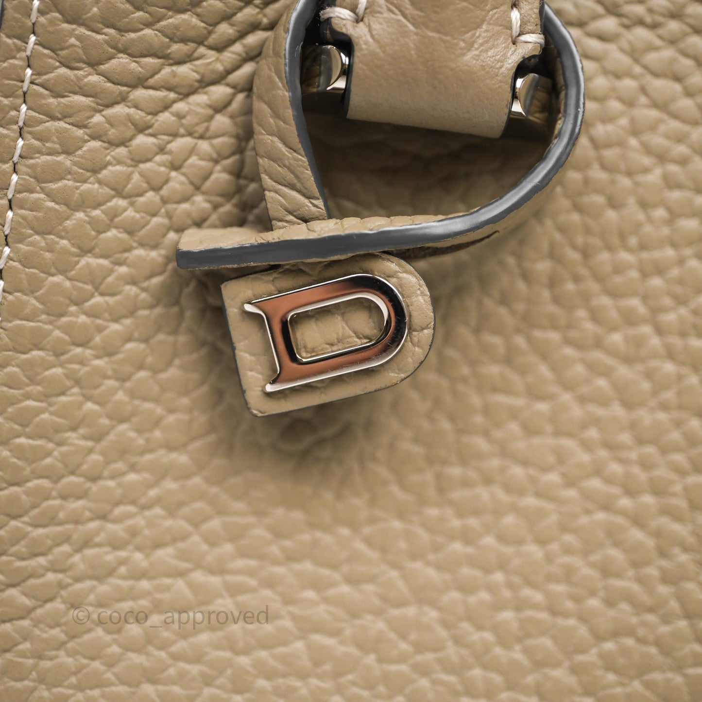 Delvaux Cool Box Nano Ivory Taurillon Soft Grained Calfskin Palladium Hardware