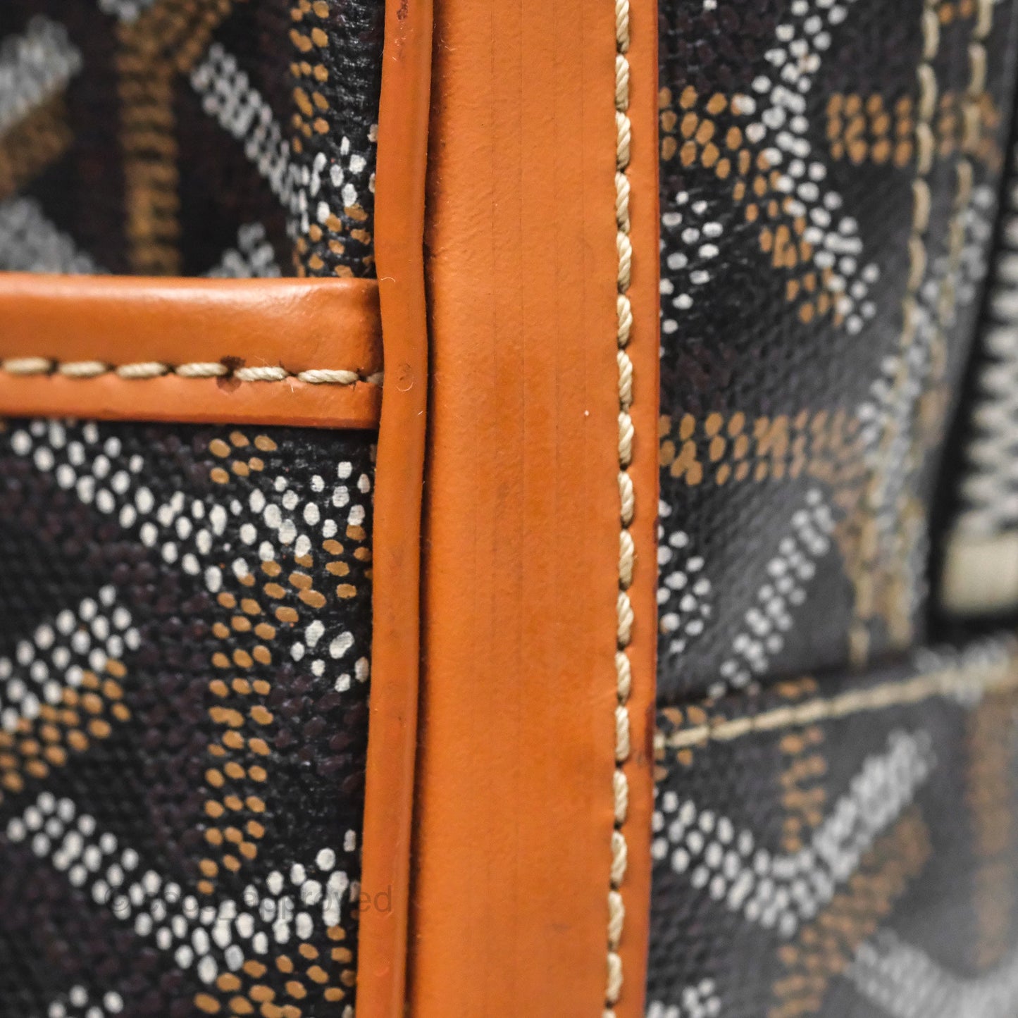 Goyard Saint Martin Bag Goyardine Canvas Black/ Tan