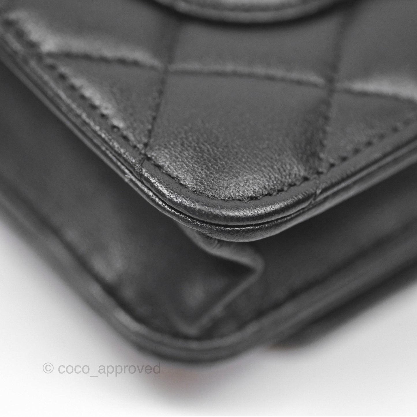 Chanel Quilted Classic Wallet on Chain WOC Black Lambskin Gold Hardware