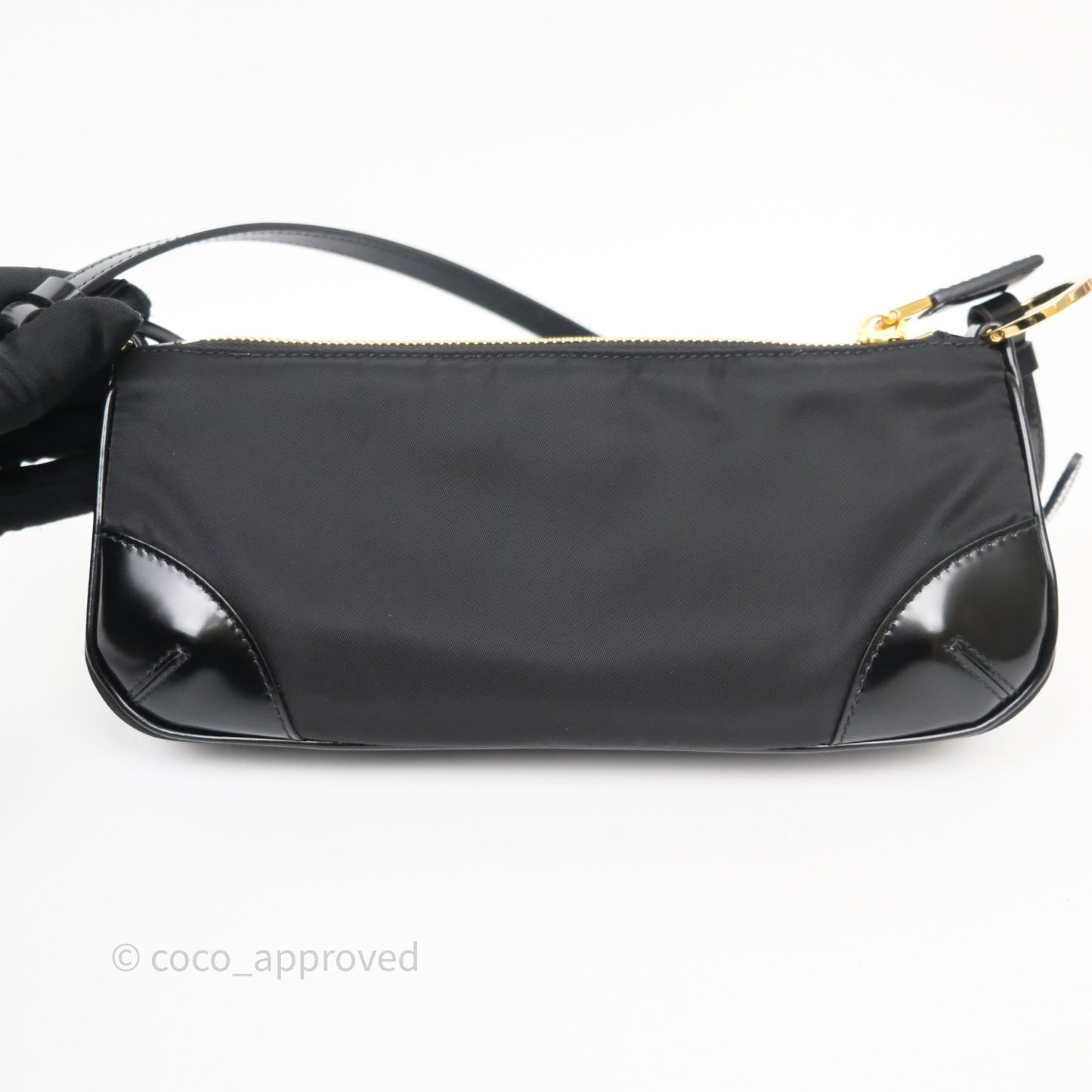 Prada Re-Edition 2002 Re-Nylon Small Shoulder Bag Black Gold Hardware