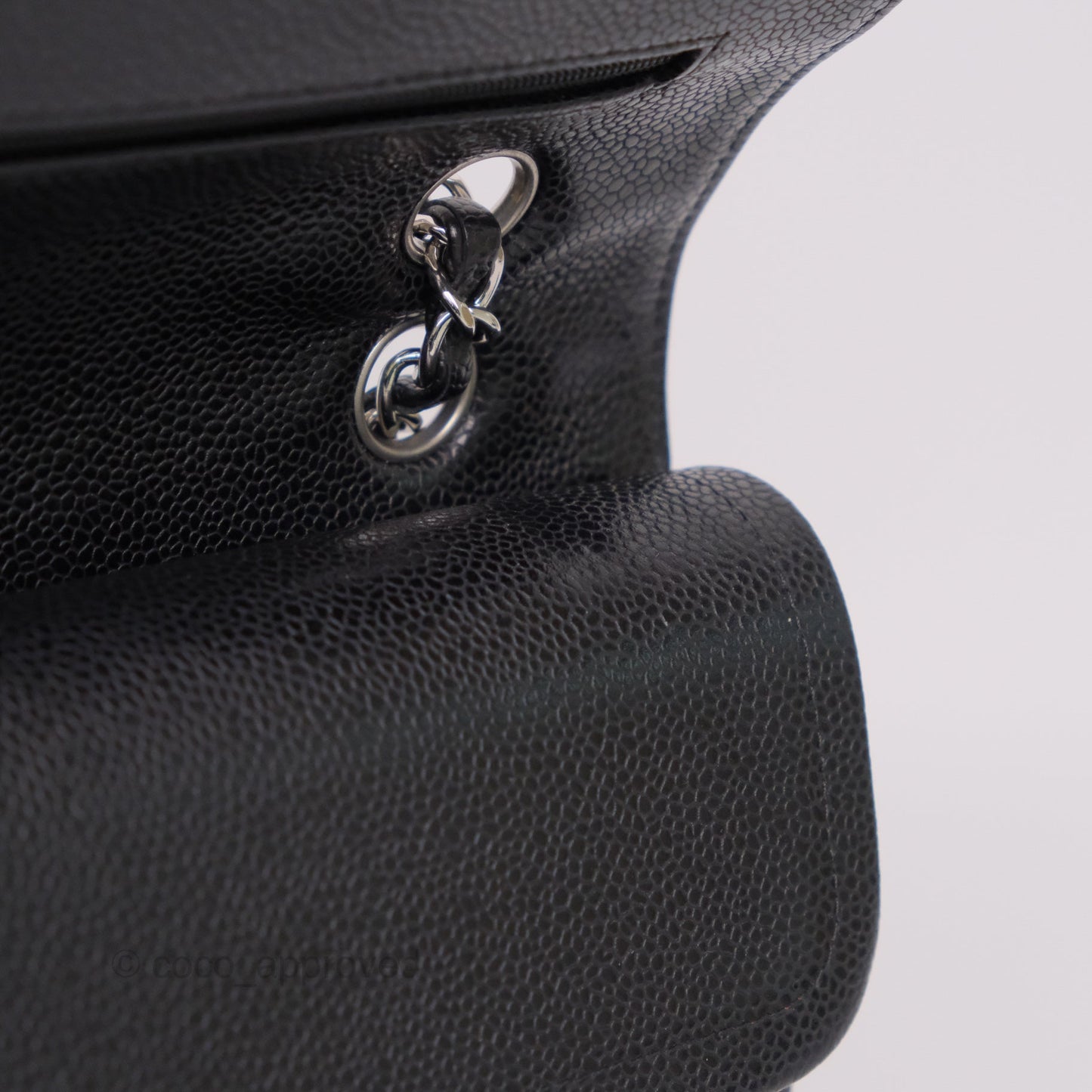 Chanel Classic M/L Medium Flap Quilted Black Caviar Silver Hardware