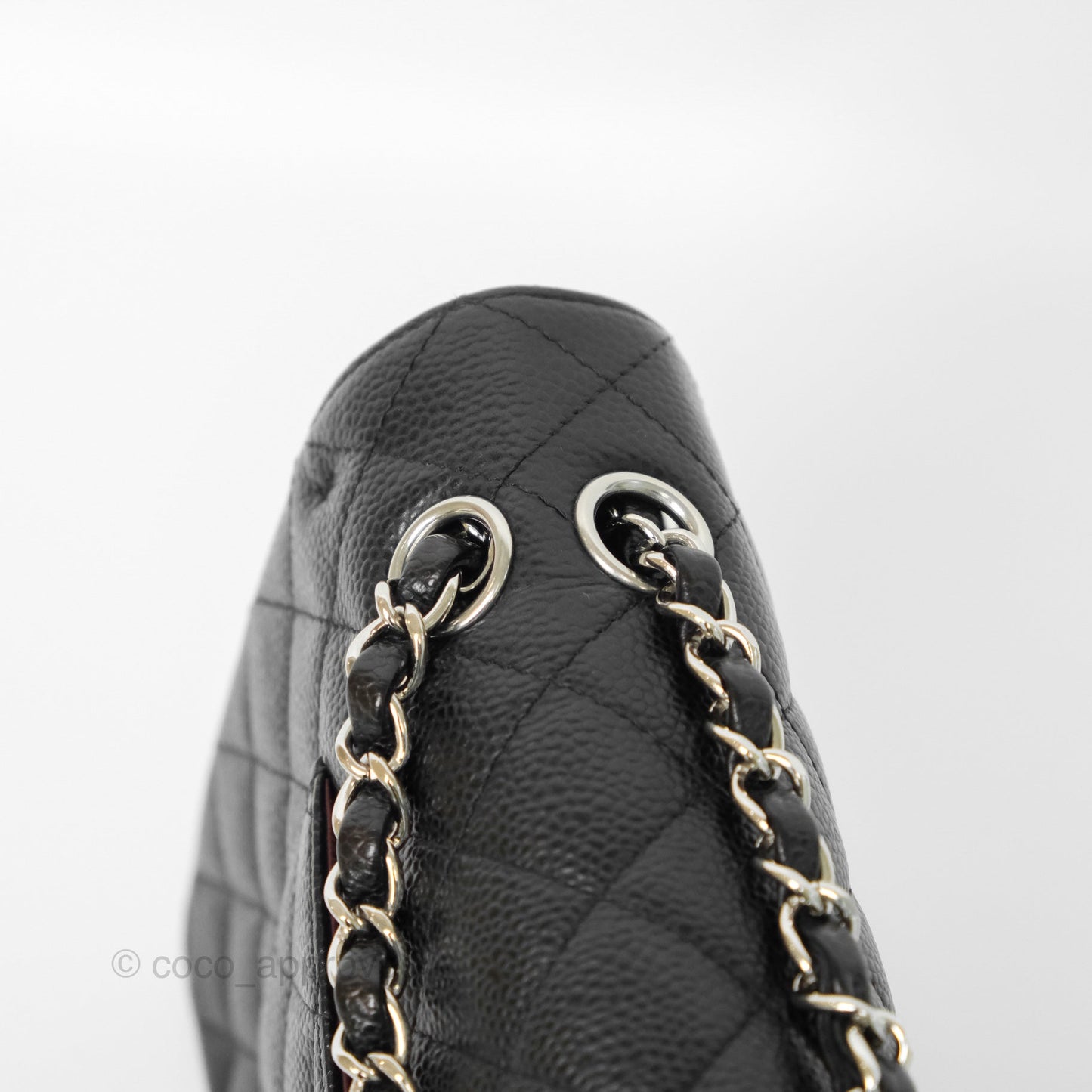 Chanel Classic M/L Medium Flap Quilted Black Caviar Silver Hardware