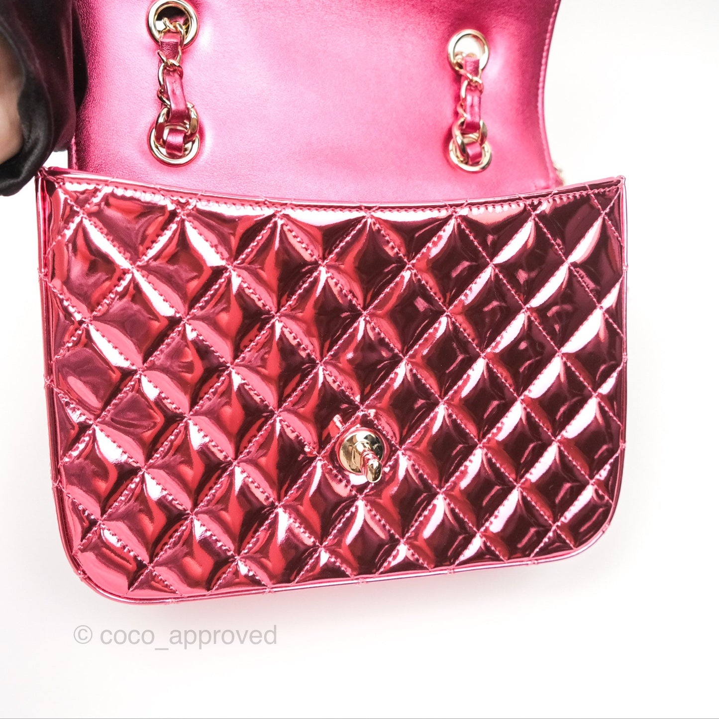Chanel Small Flap Star Backpack Metallic Pink Mirror Calfskin Gold Hardware 24C