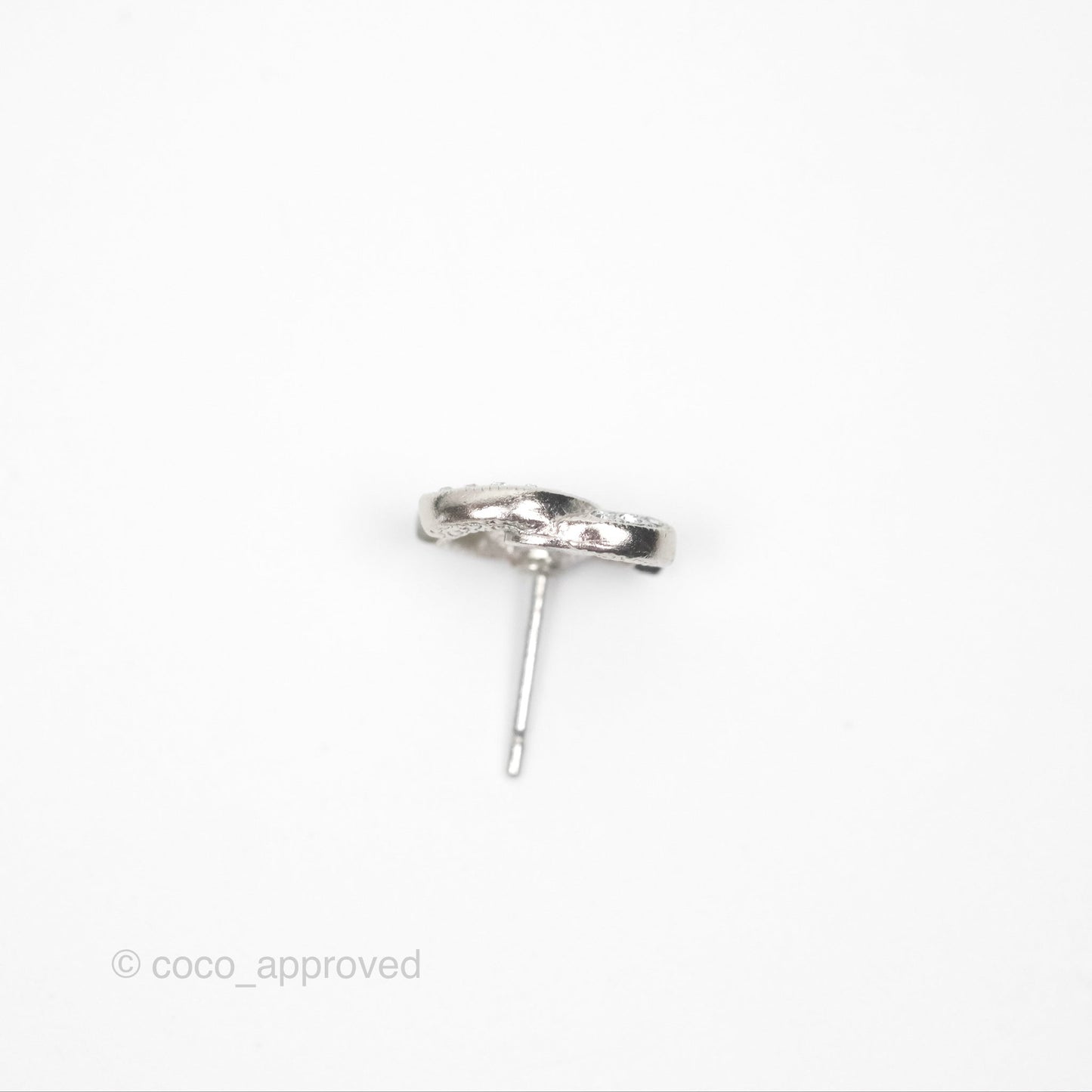 Chanel CC Crystal Earrings Silver Tone 21V