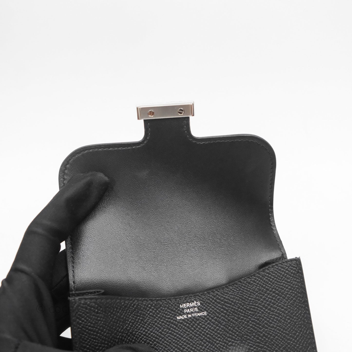 Hermès Constance Slim Wallet Noir 89 Epsom Palladium Hardware