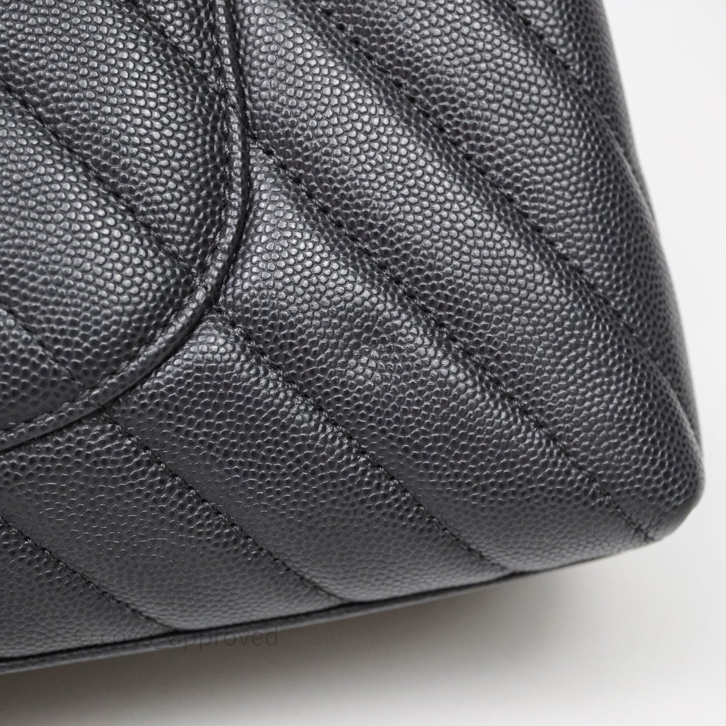 Chanel Medium Coco Handle Chevron Grey Bag Gold Hardware