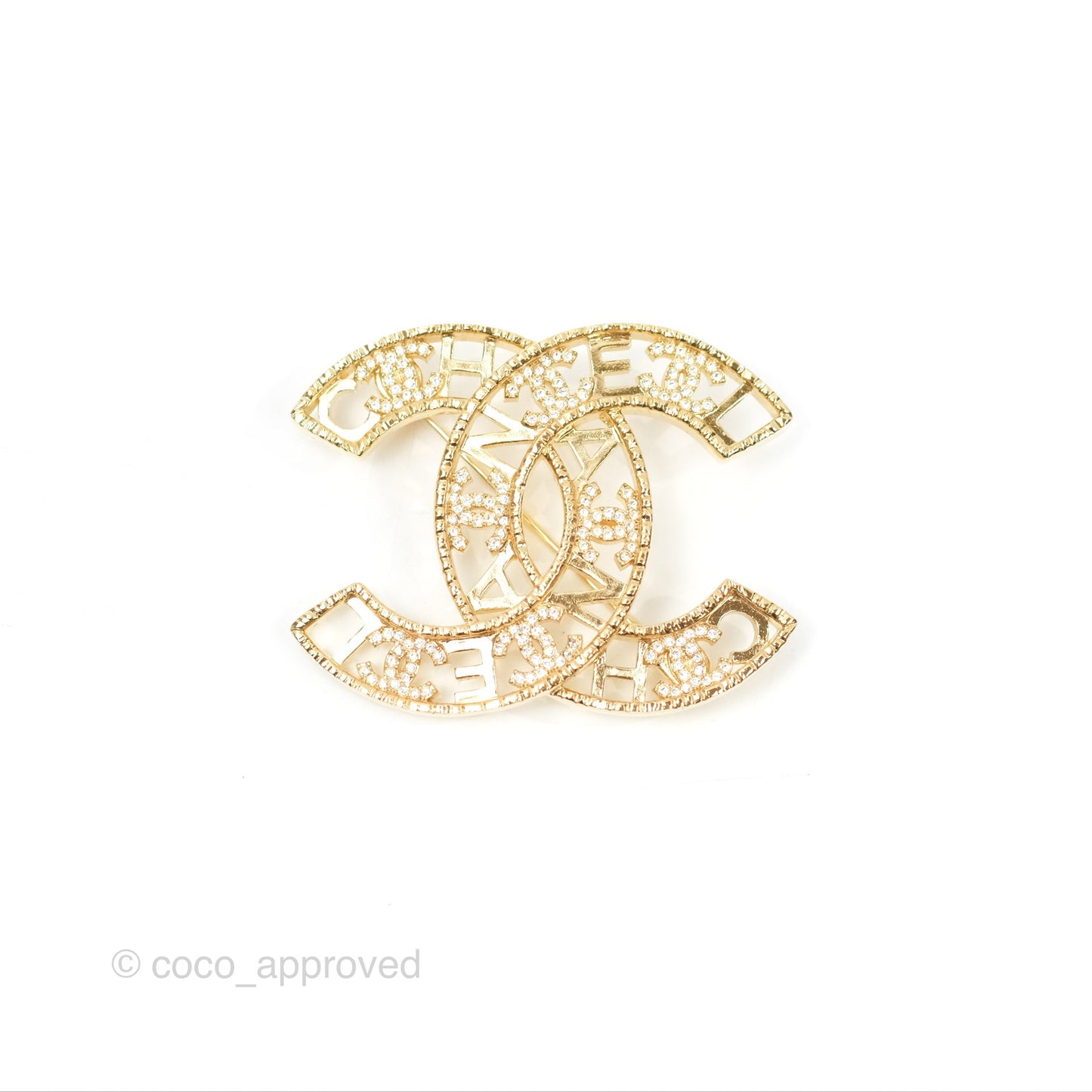 Chanel CC Brooch Gold Tone 22A