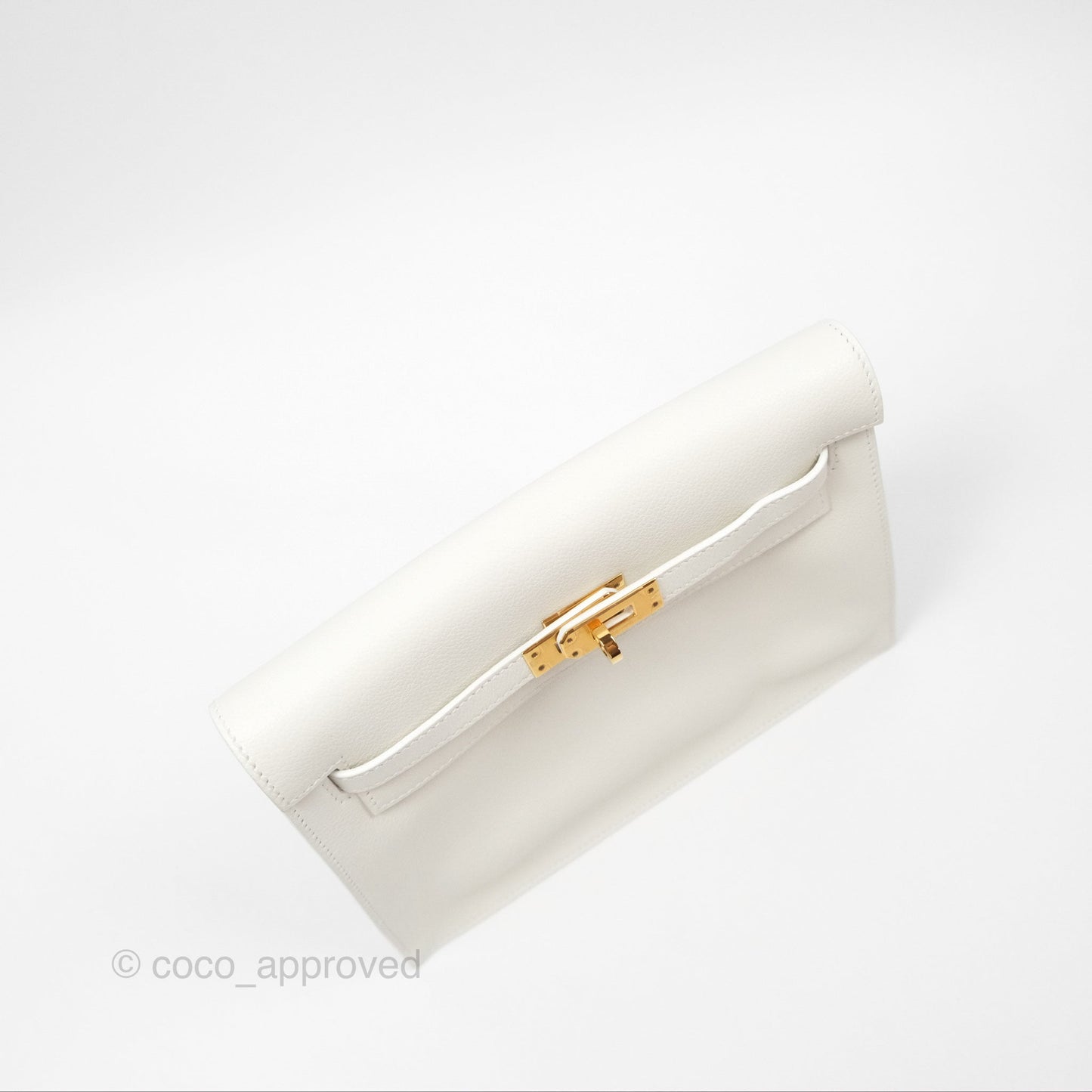 Hermès Kelly Danse II Bag White Evercolor Gold Hardware