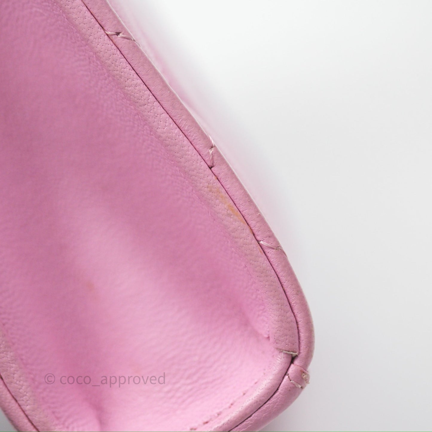 Chanel Mini Handle Clutch With Chain Pink/ Mint Lambskin Gold Hardware 23P