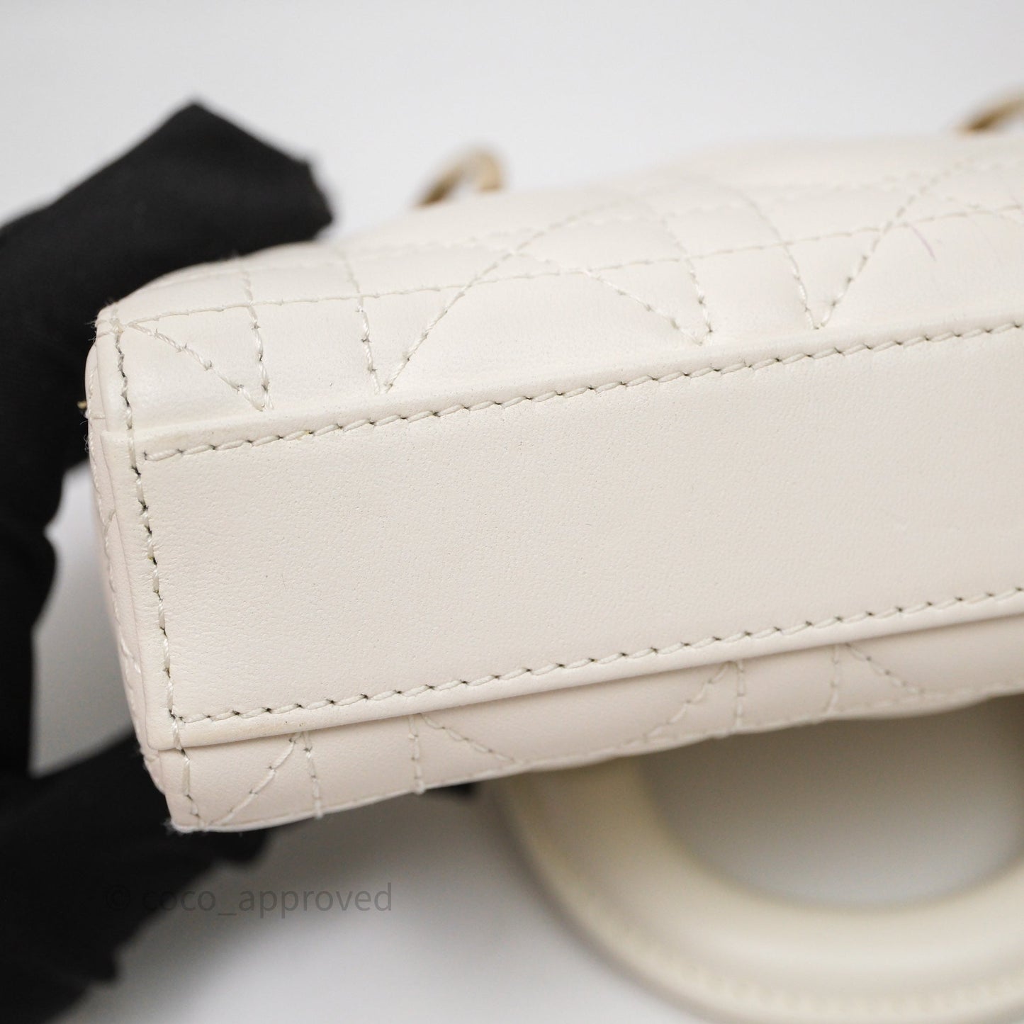 Christian Dior Micro Lady D-Joy Bag Latte Cannage Lambskin Gold Hardware