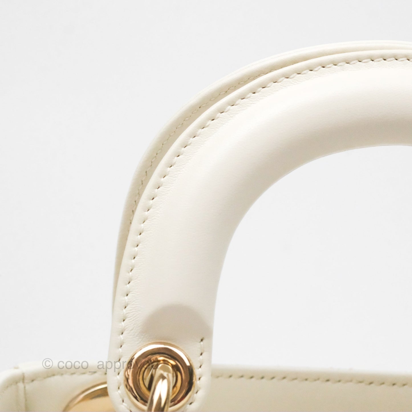 Christian Dior Mini Lady Dior Latte Cannage Lambskin Gold Hardware