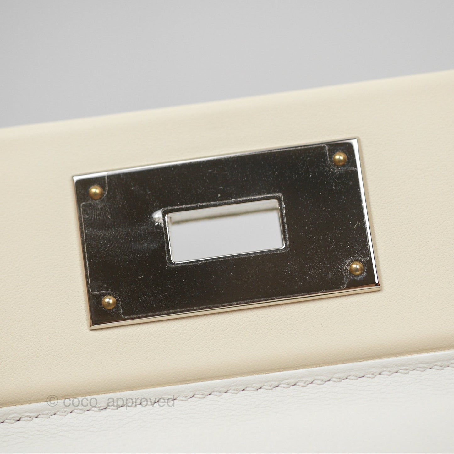 Hermès 24/24 21 Mini Blanc 01/ Nata I2 Evercolor/ Swift Palladium Hardware