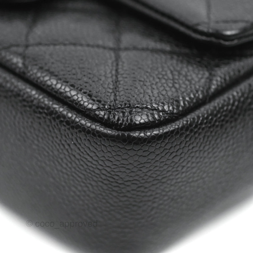 Chanel Quilted Mini Square Flap Bag So Black Caviar Incognito