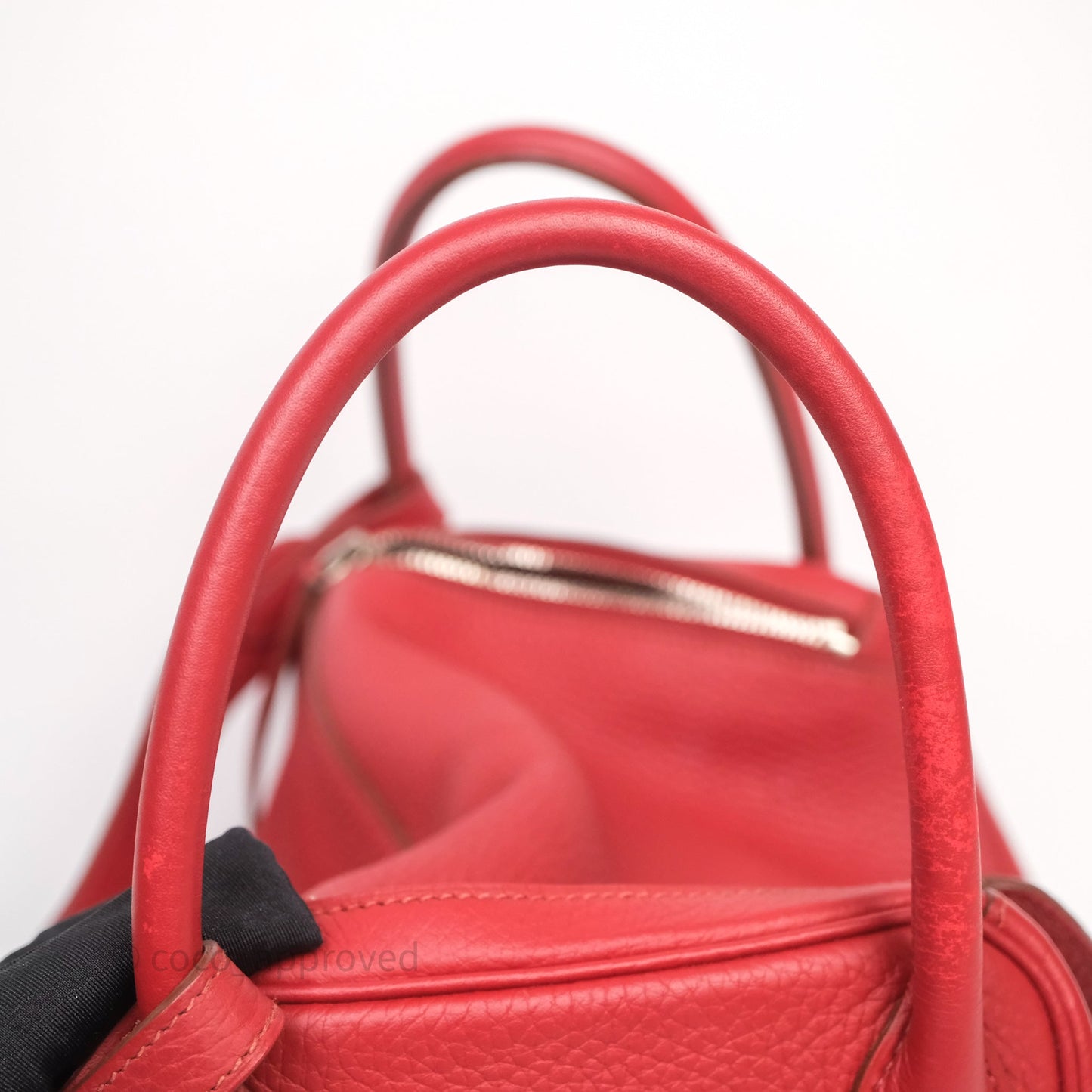 Hermès Lindy 30 Rouge Garance 54 Clemence Palladium Hardware