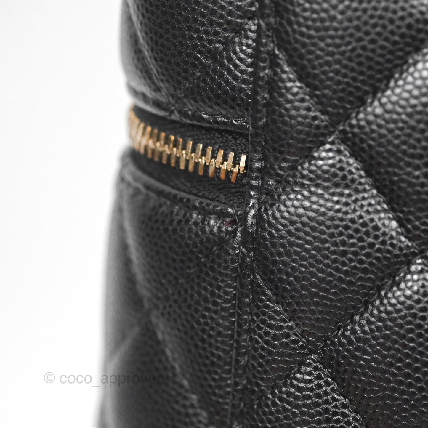 Chanel Vanity Phone Holder With Chain Black Caviar Gold Hardware