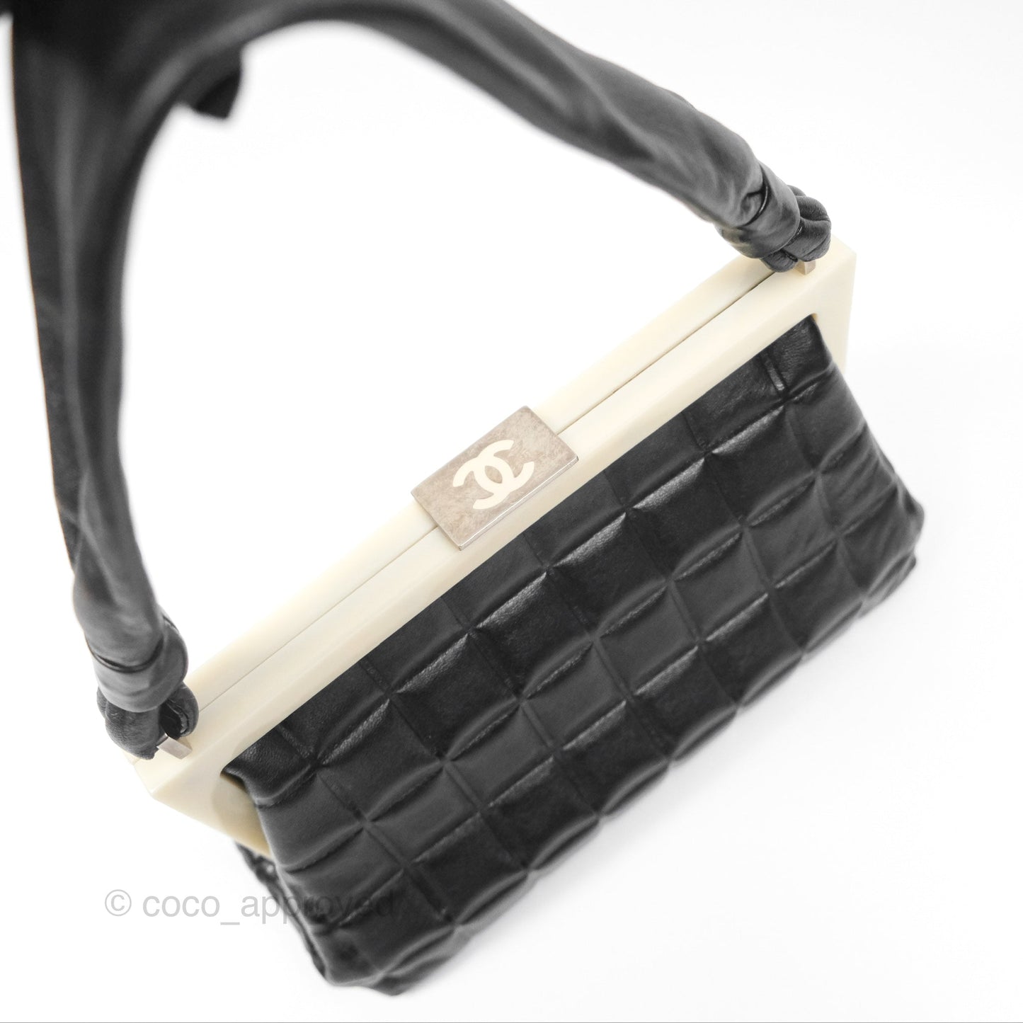 Chanel Choco Bar Shoulder Bag Black Lambskin