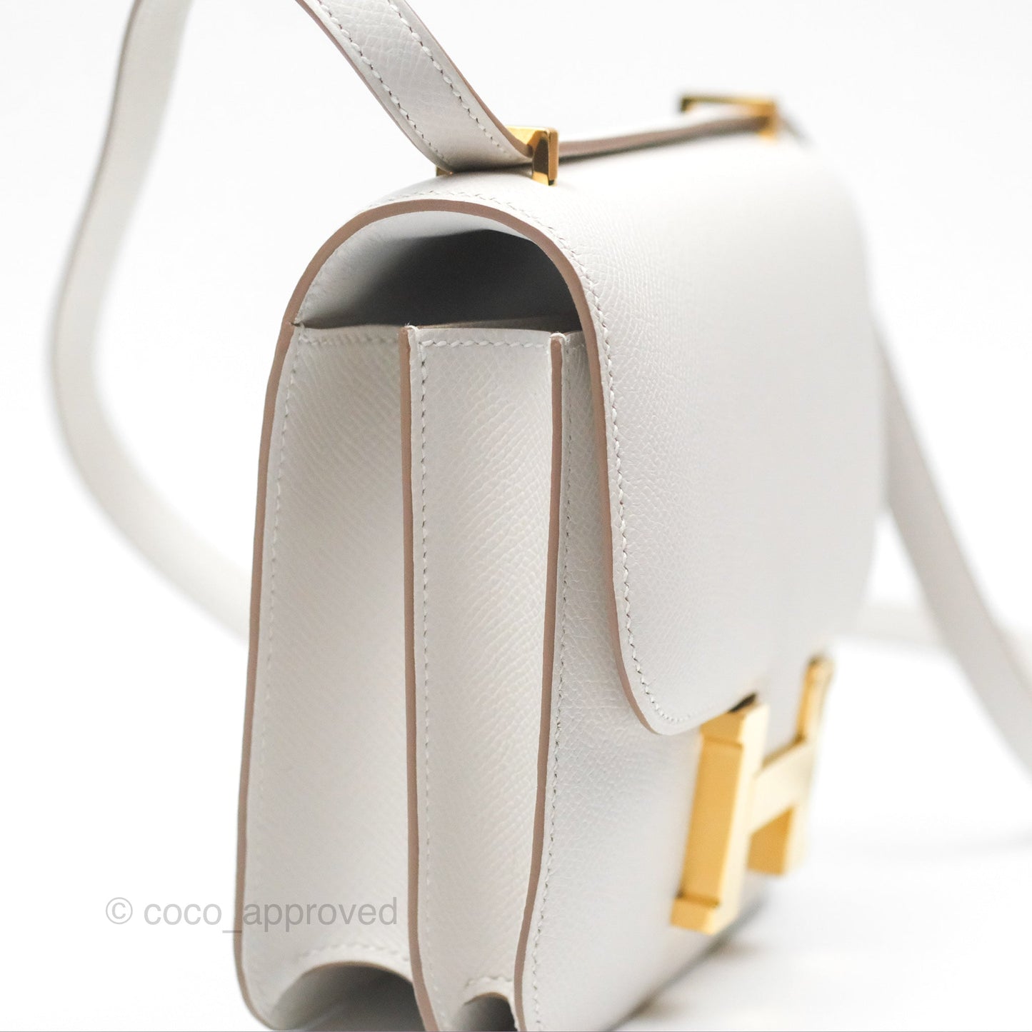 Hermès Constance Mini 18cm Mirror Gris Pale Epsom Gold Hardware