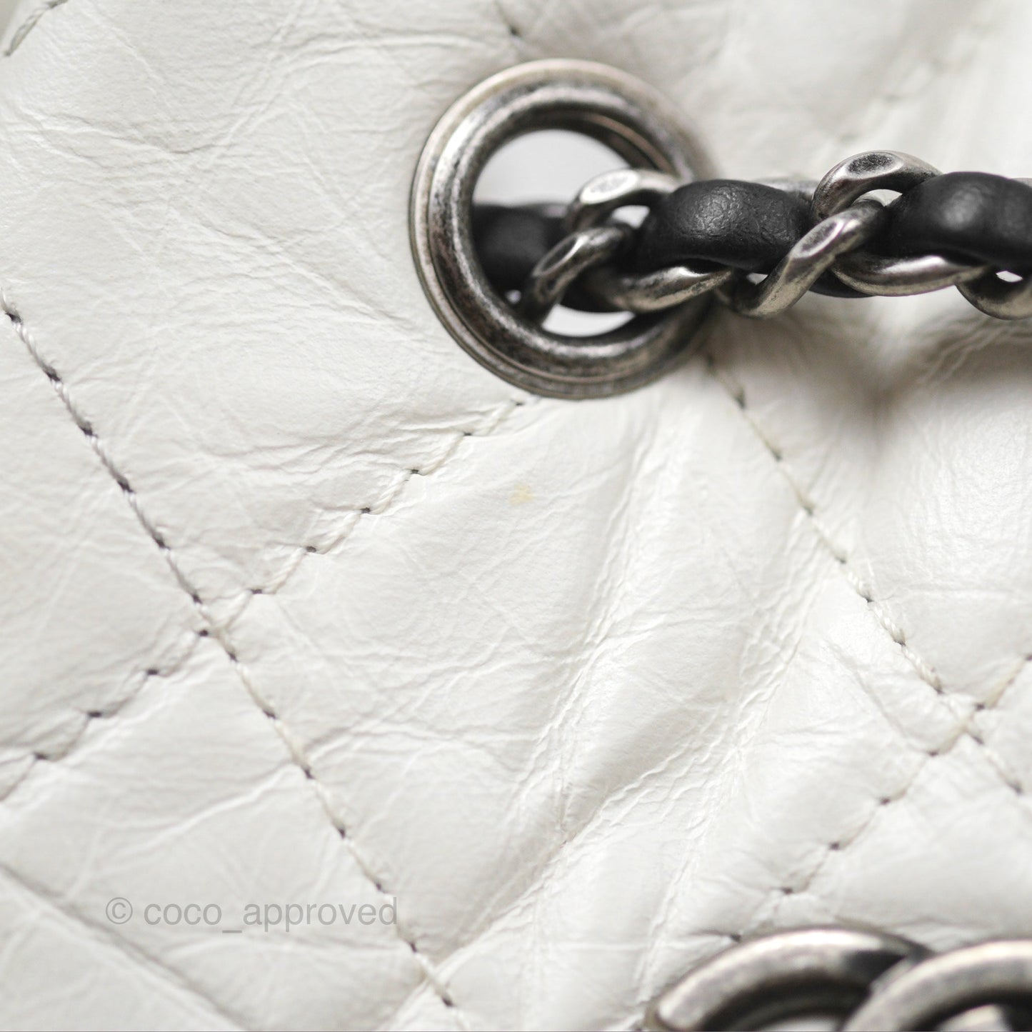 Chanel Small Gabrielle Backpack White Black Aged Calfskin