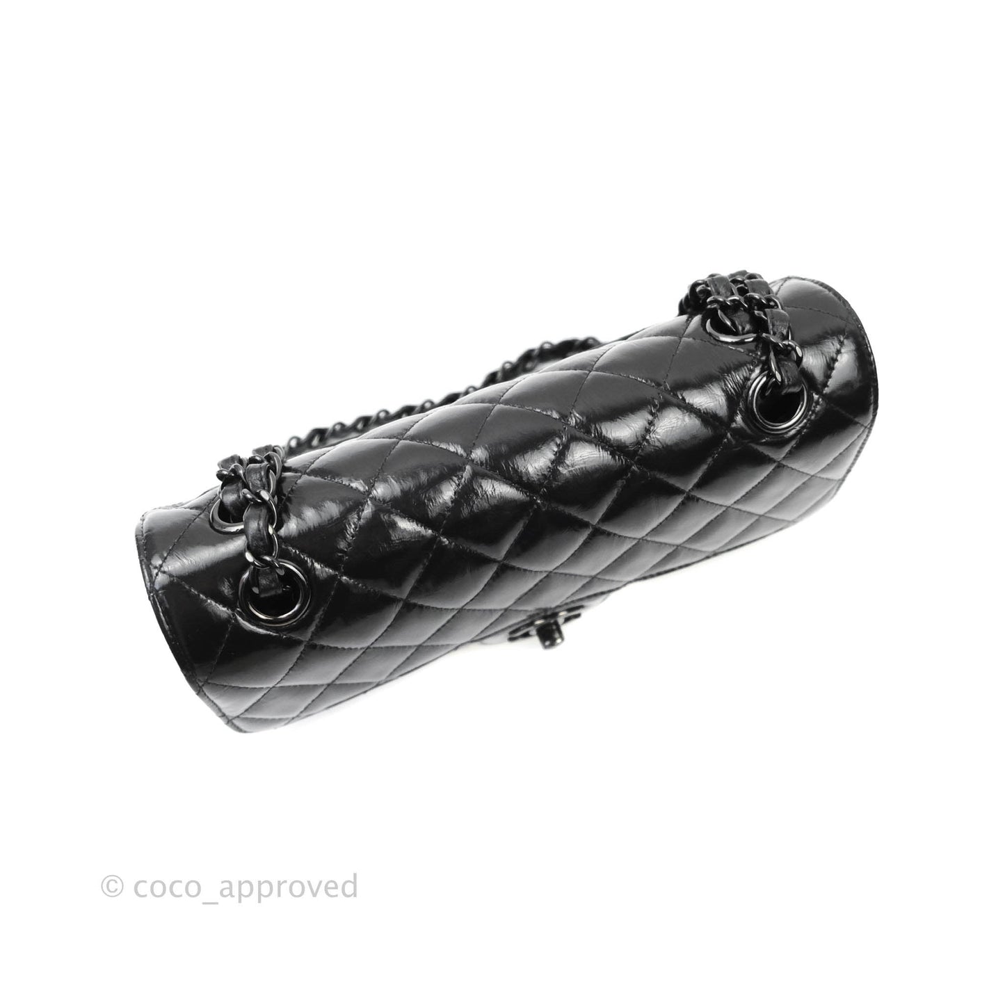 Chanel Classic Small S/M Flap Shiny Crumpled Calfskin So Black