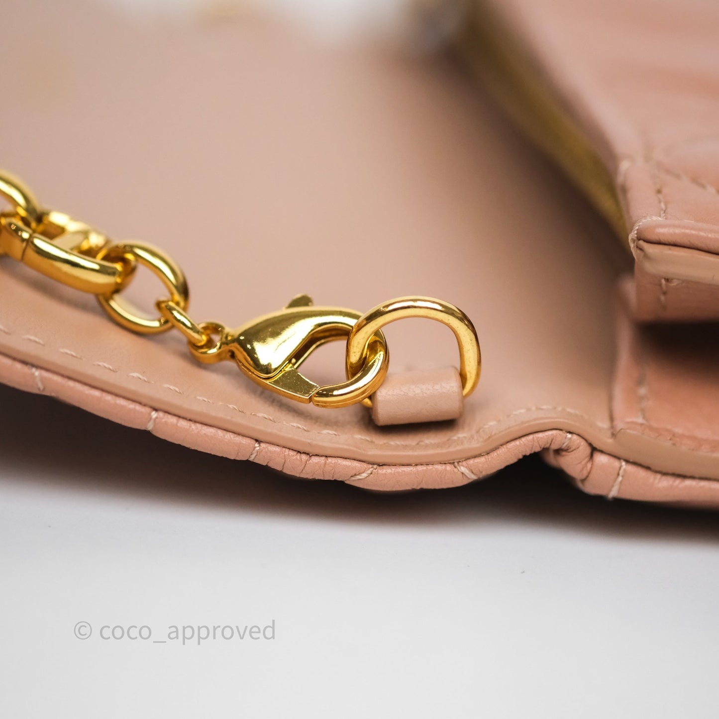 Christian Dior Caro Pouch with Chain In Supple Pink Cannage Calfskin