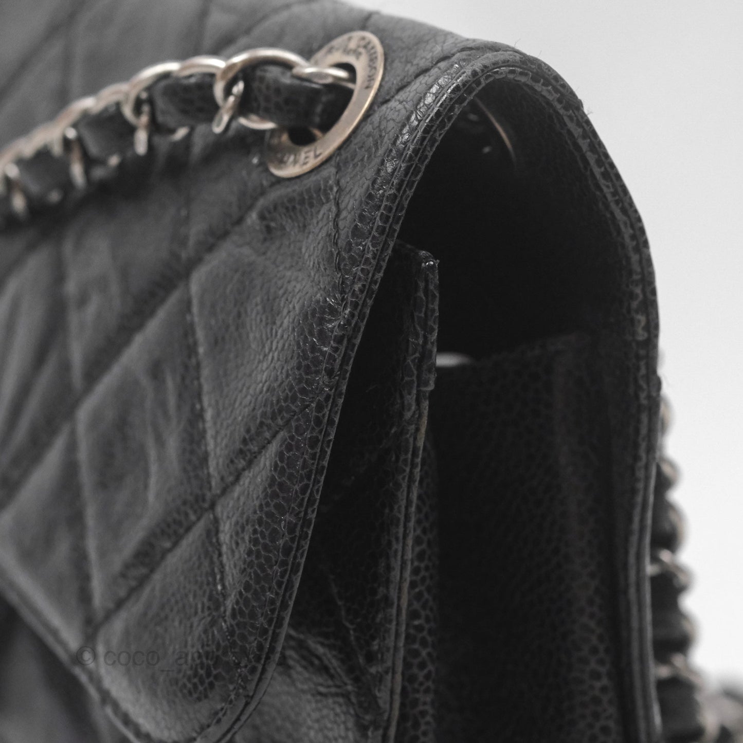 Chanel Quilted Single Flap Bag Soft Caviar Black Ruthenium Hardware