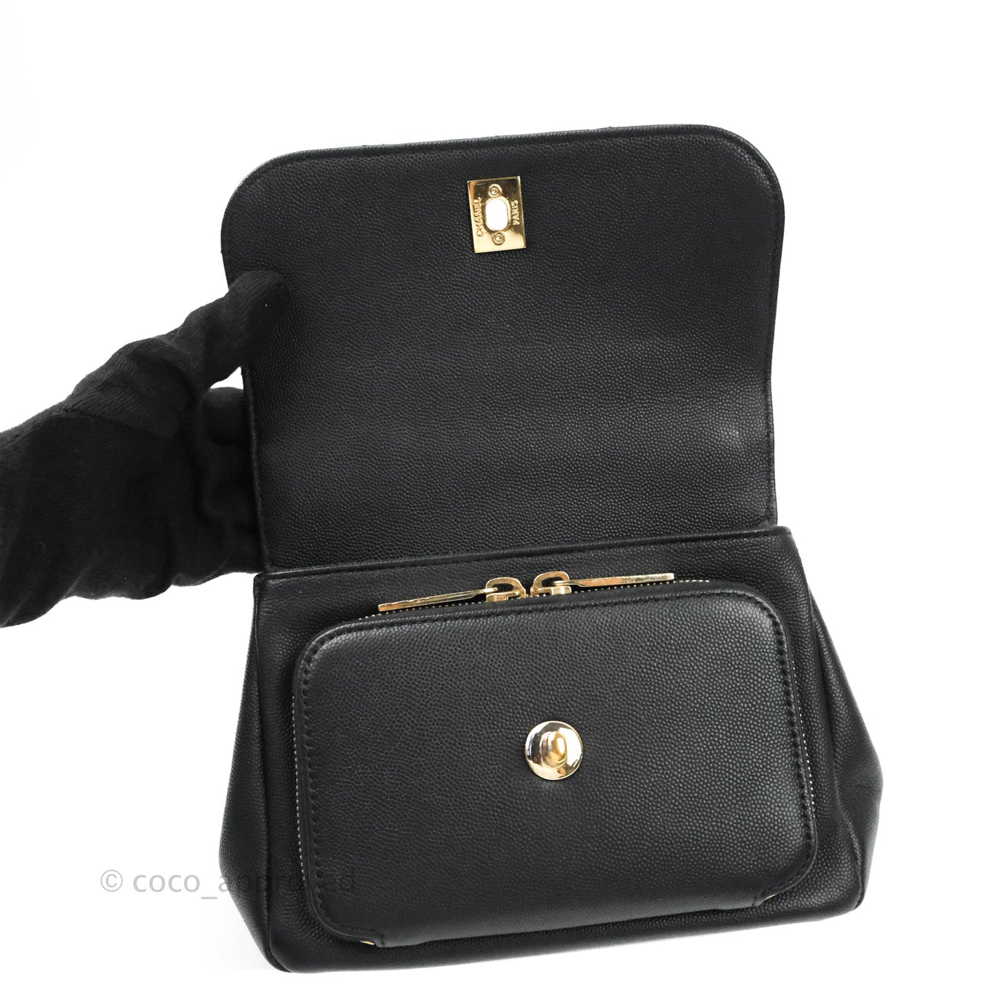 Chanel Quilted Small Business Affinity Flap Black Caviar Gold Hardware