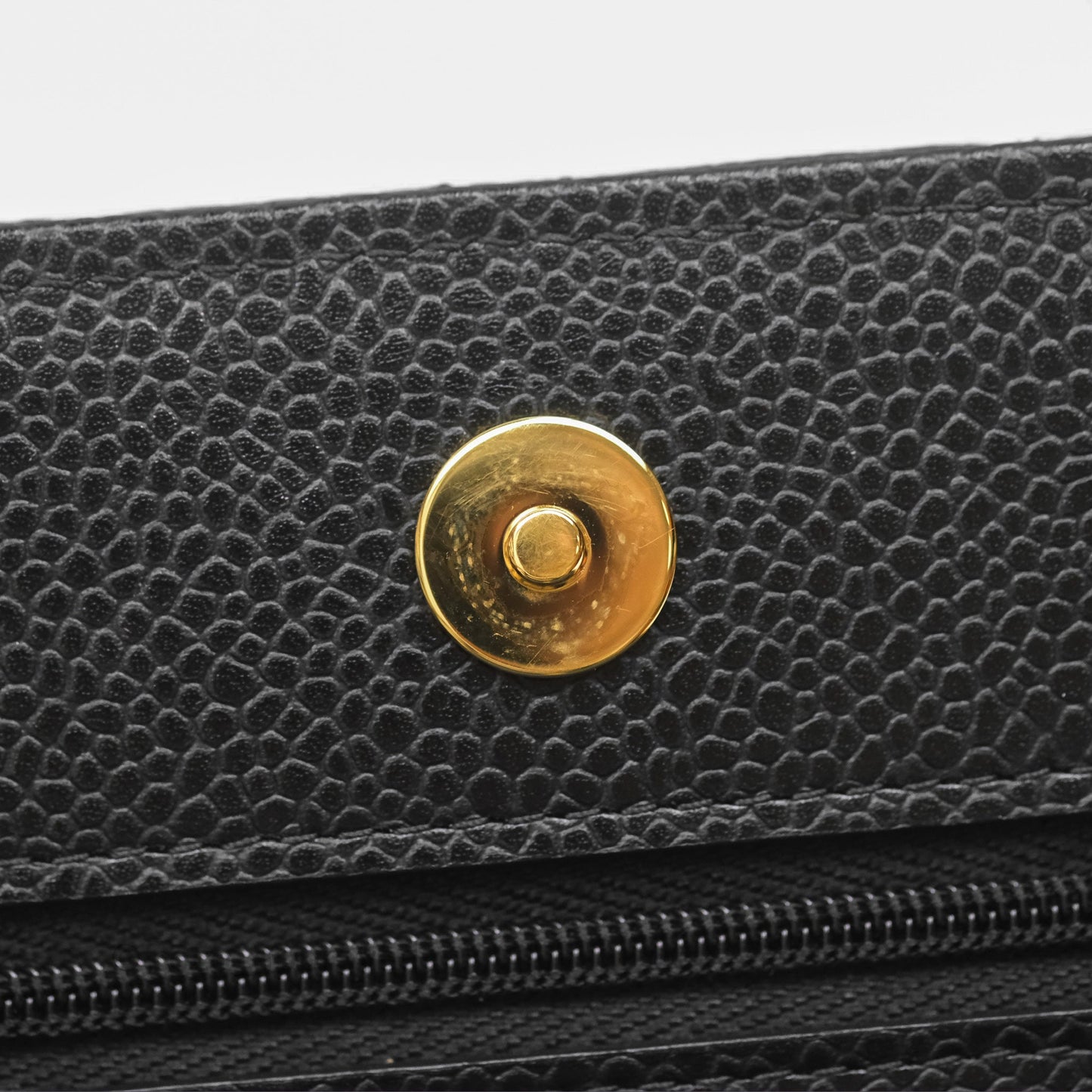Chanel Classic Wallet On Chain WOC Quilted Black Caviar Gold Hardware
