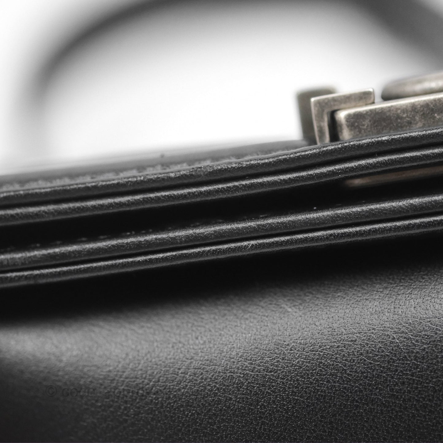 Chanel Small Boy Black Calfskin Ruthenium Hardware