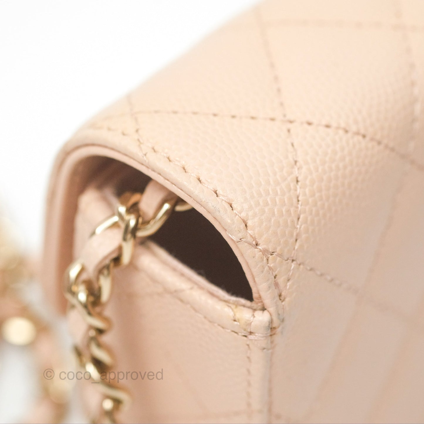 Chanel Mini Clutch With Chain Light Pink Caviar Gold Hardware