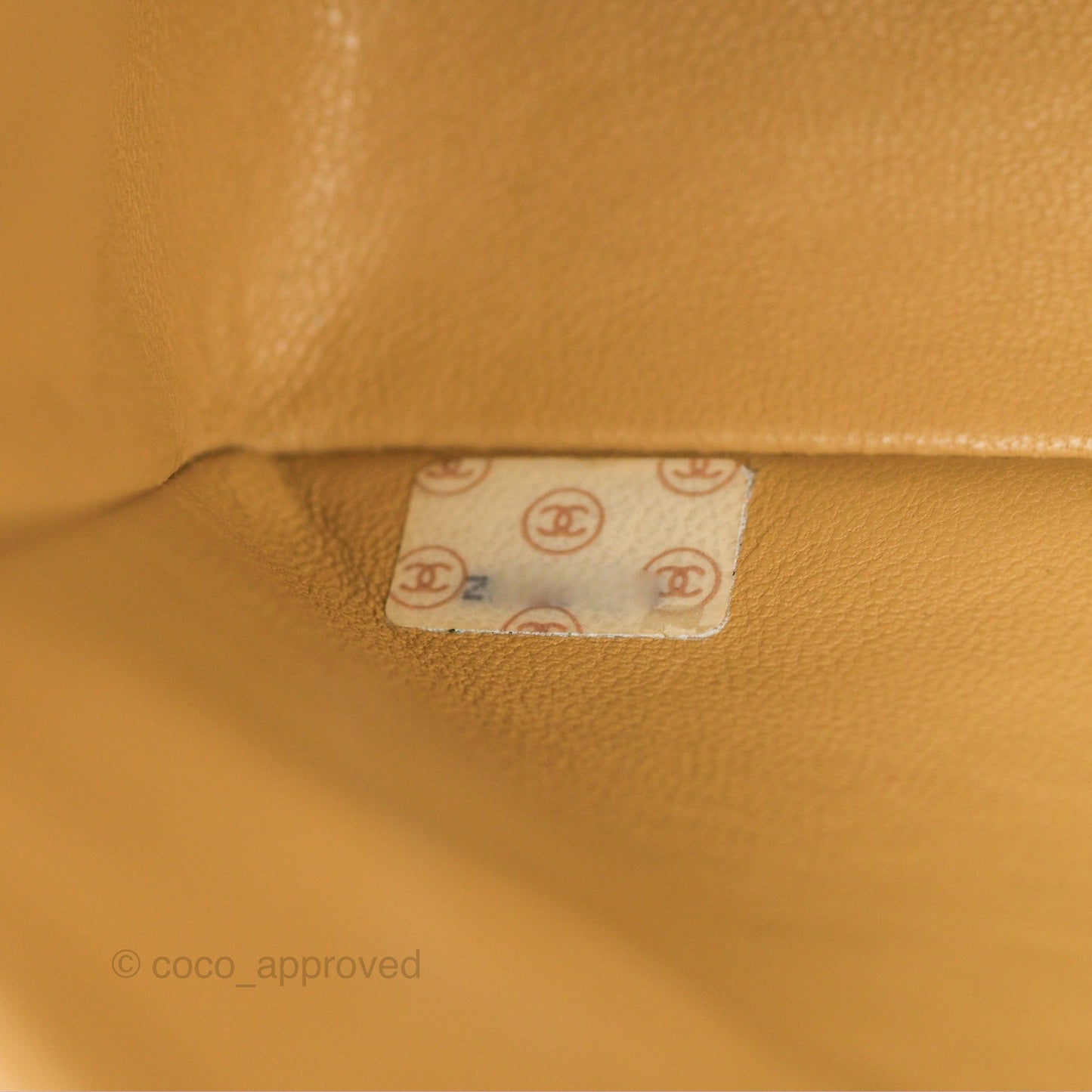 Chanel Vintage Medium Classic Flap Beige Lambskin 24K Gold Hardware
