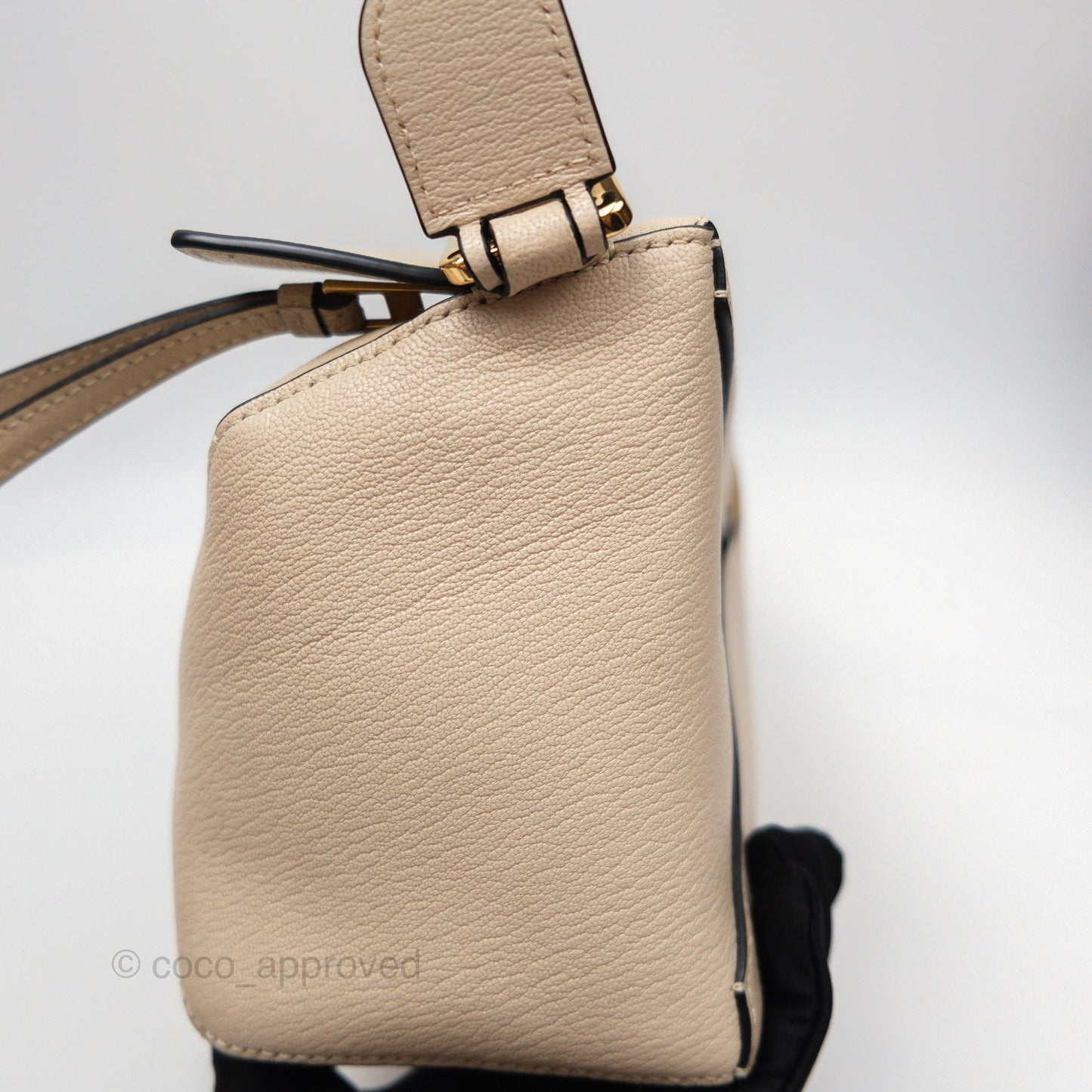 Loewe Small Puzzle Bag Beige Calfskin Gold Hardware