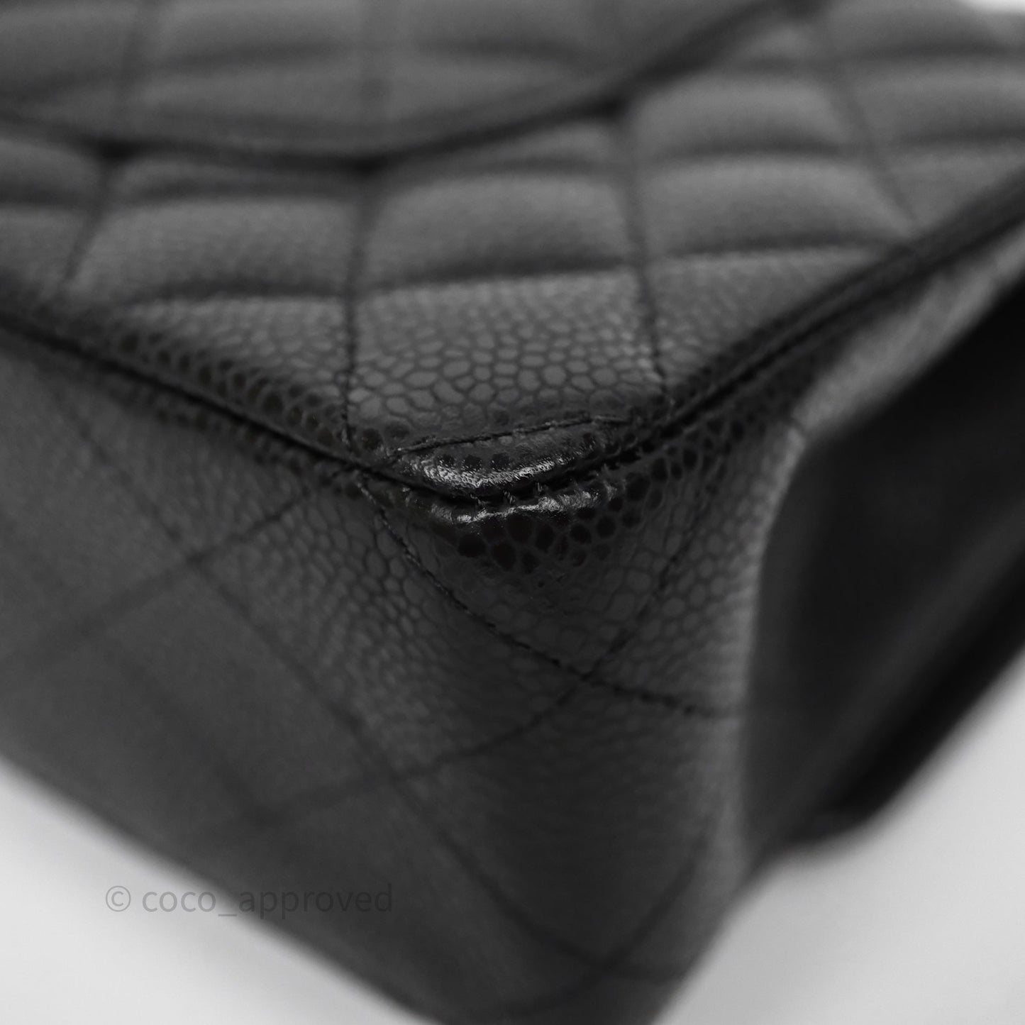 Chanel Classic M/L Medium Flap Quilted Black Caviar Gold Hardware