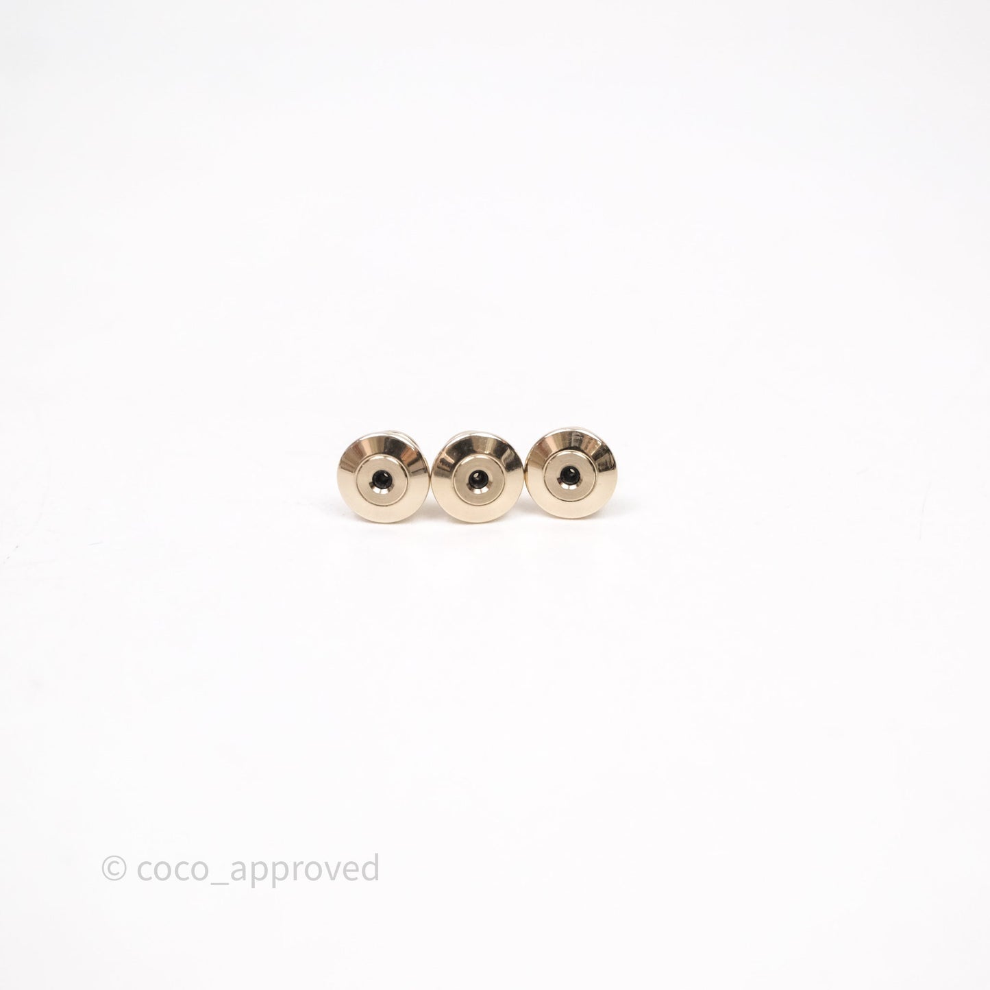 Chanel CC Square Brooch Set in 3 Gold Tone 22P