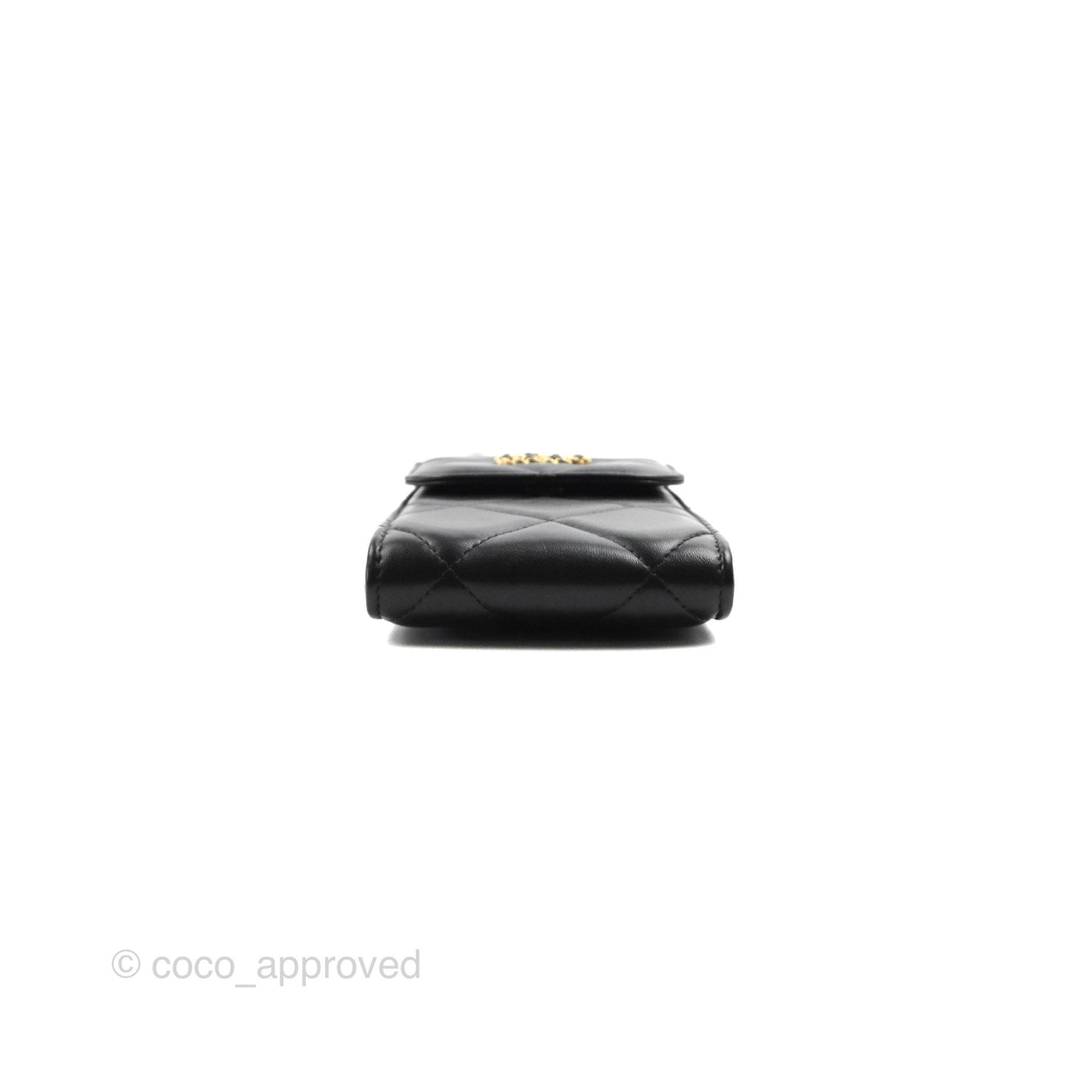 Chanel 19 Phone Holder Black Mixed Hardware