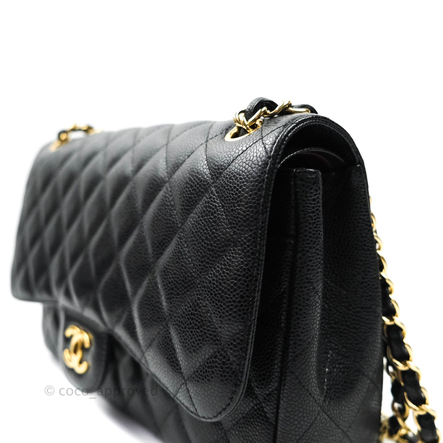 Chanel Jumbo Double Flap Black Caviar Gold Hardware⁣⁣