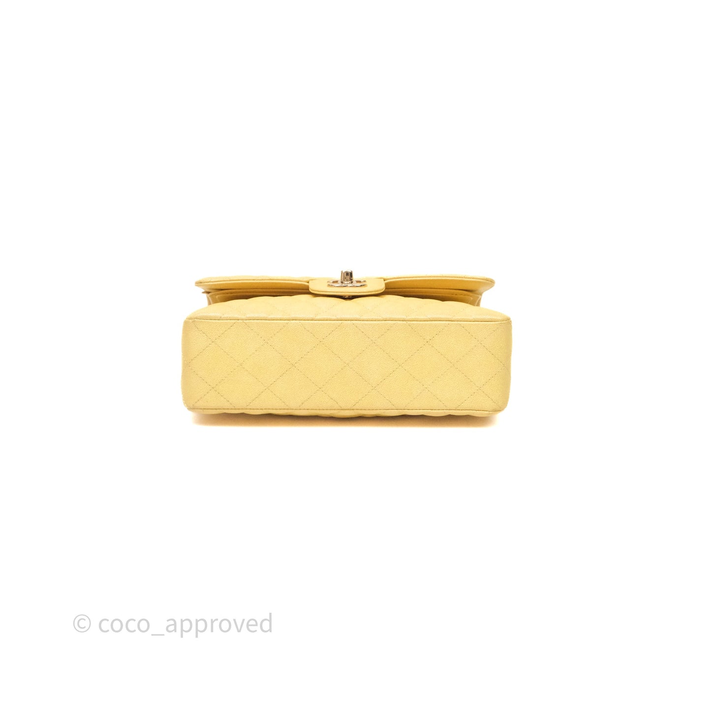 Chanel Small Classic Quilted Flap Iridescent Yellow Caviar Gold Hardware