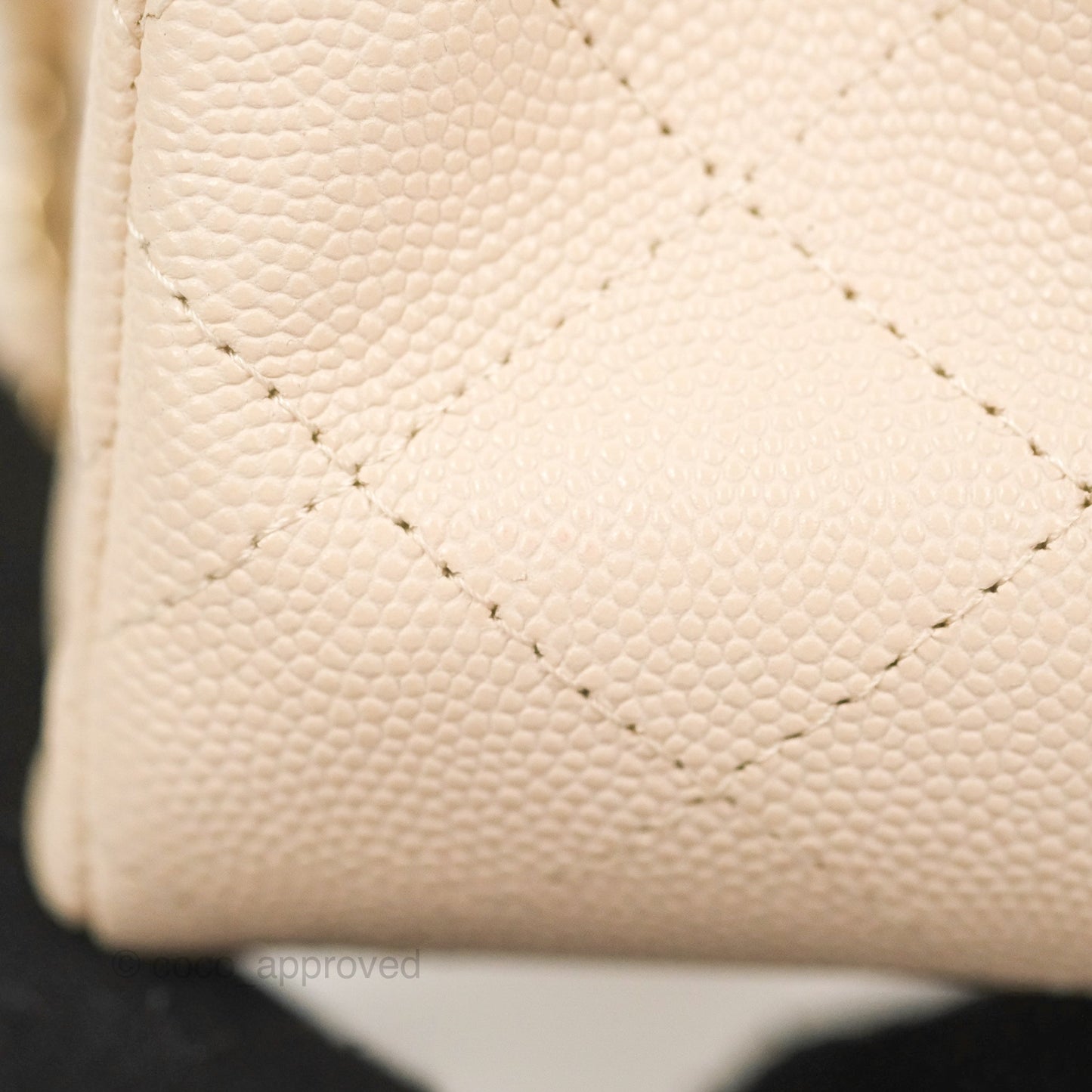 Chanel Small Classic Quilted Flap Light Ivory Beige Caviar Gold Hardware 20C