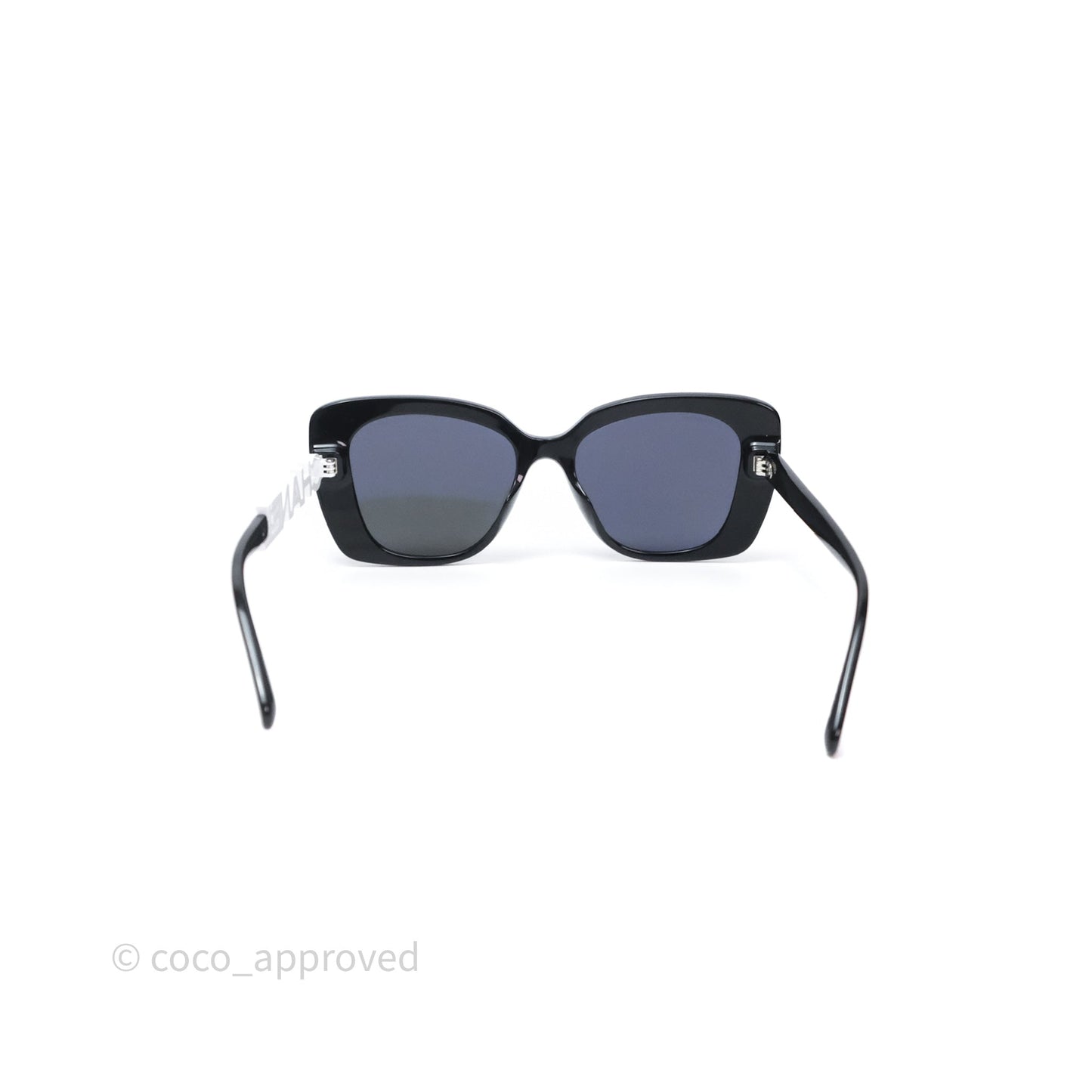 Chanel Acetate Strass Square Polarized Sunglasses Black/ White