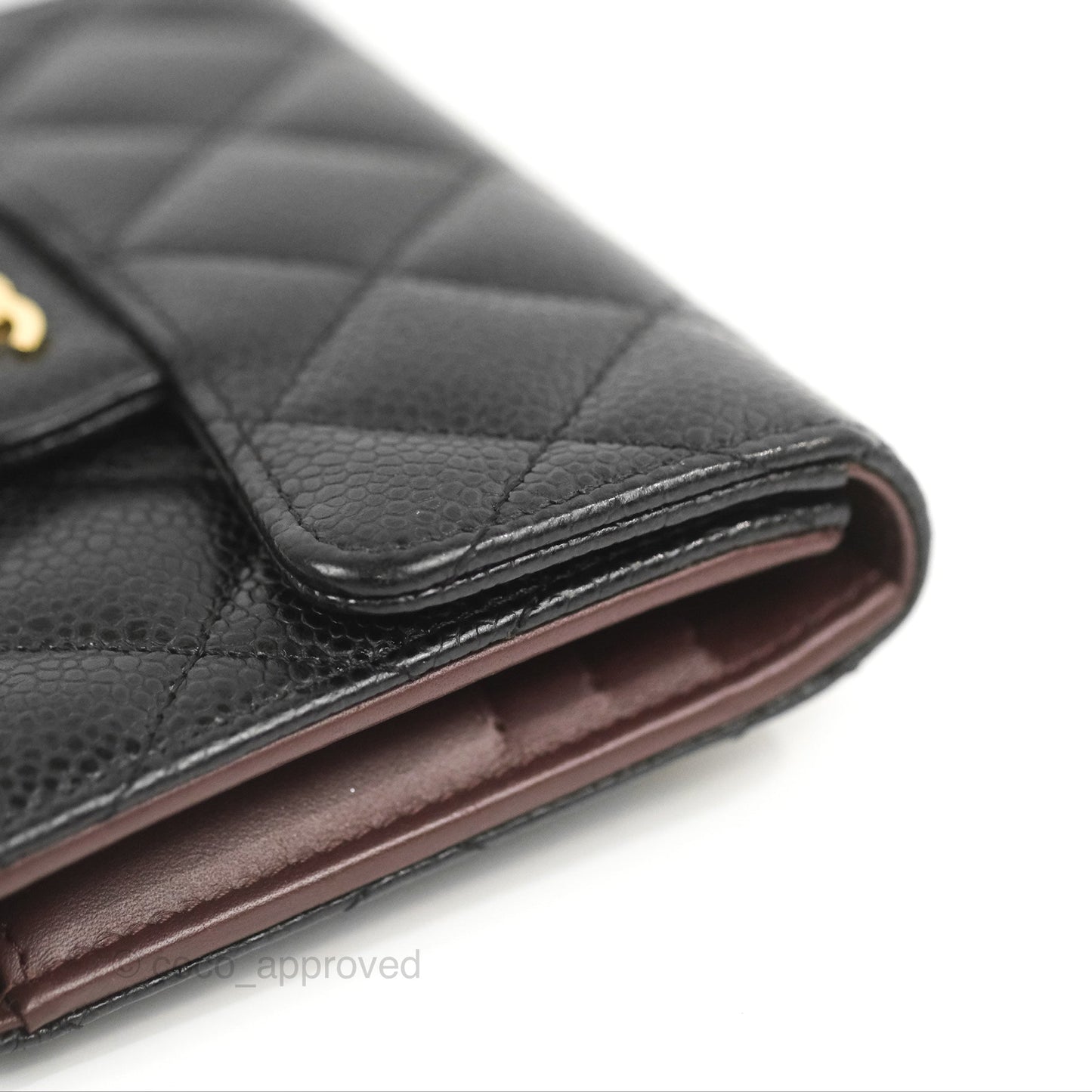 Chanel Classic Short Flap Wallet Black Caviar Gold Hardware